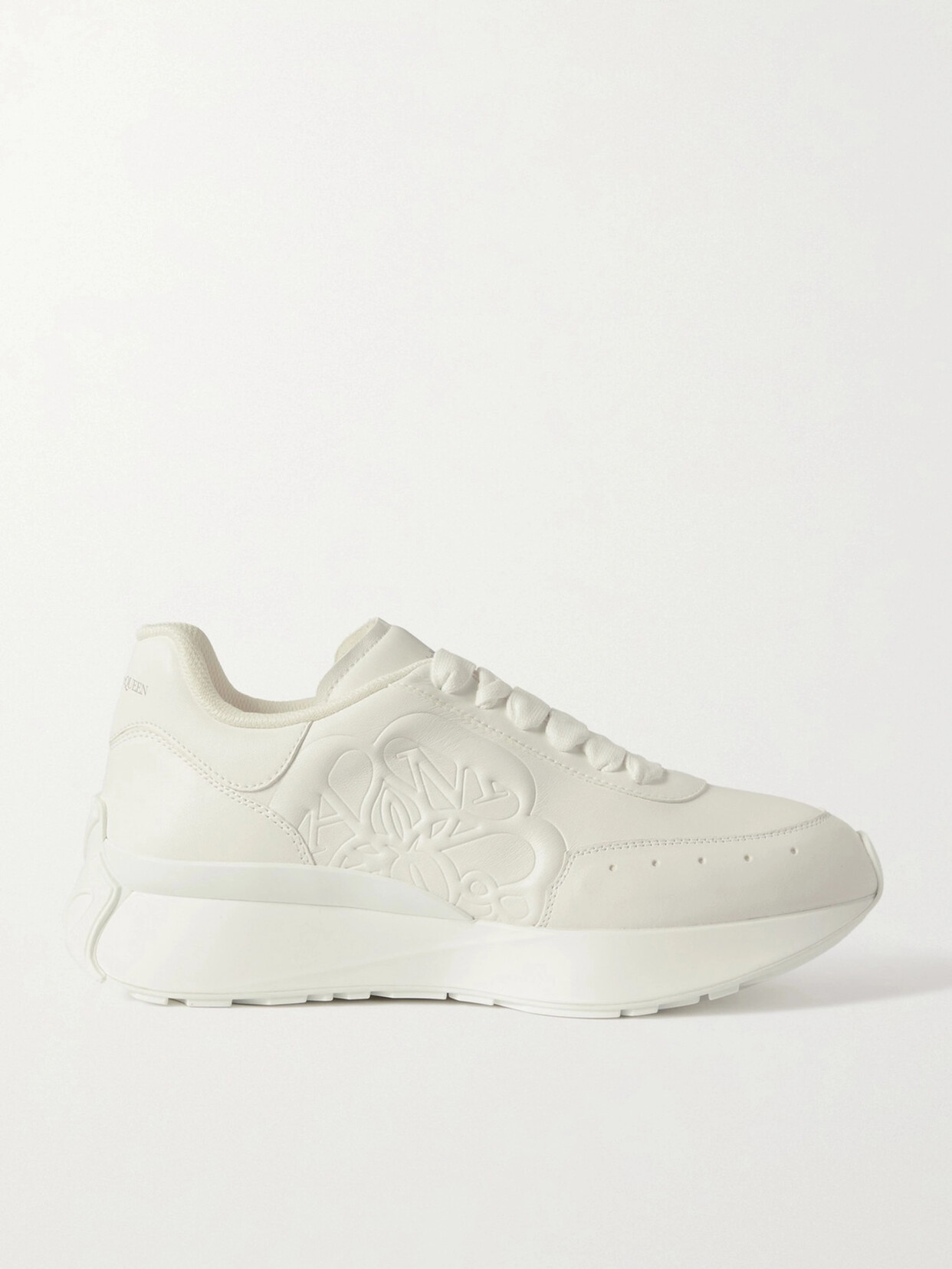 Alexander McQueen Embossed Leather Sneakers - White