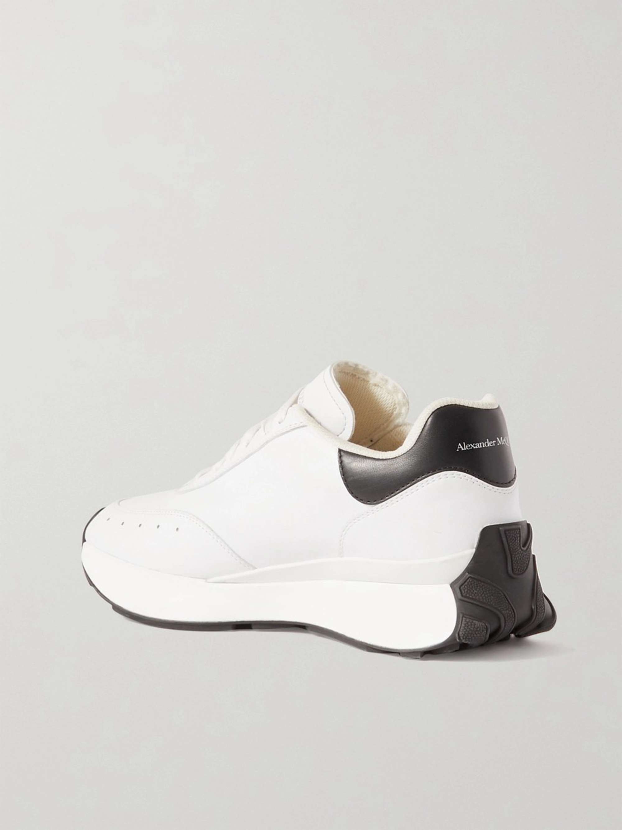 White Sprint Runner embossed two-tone leather exaggerated