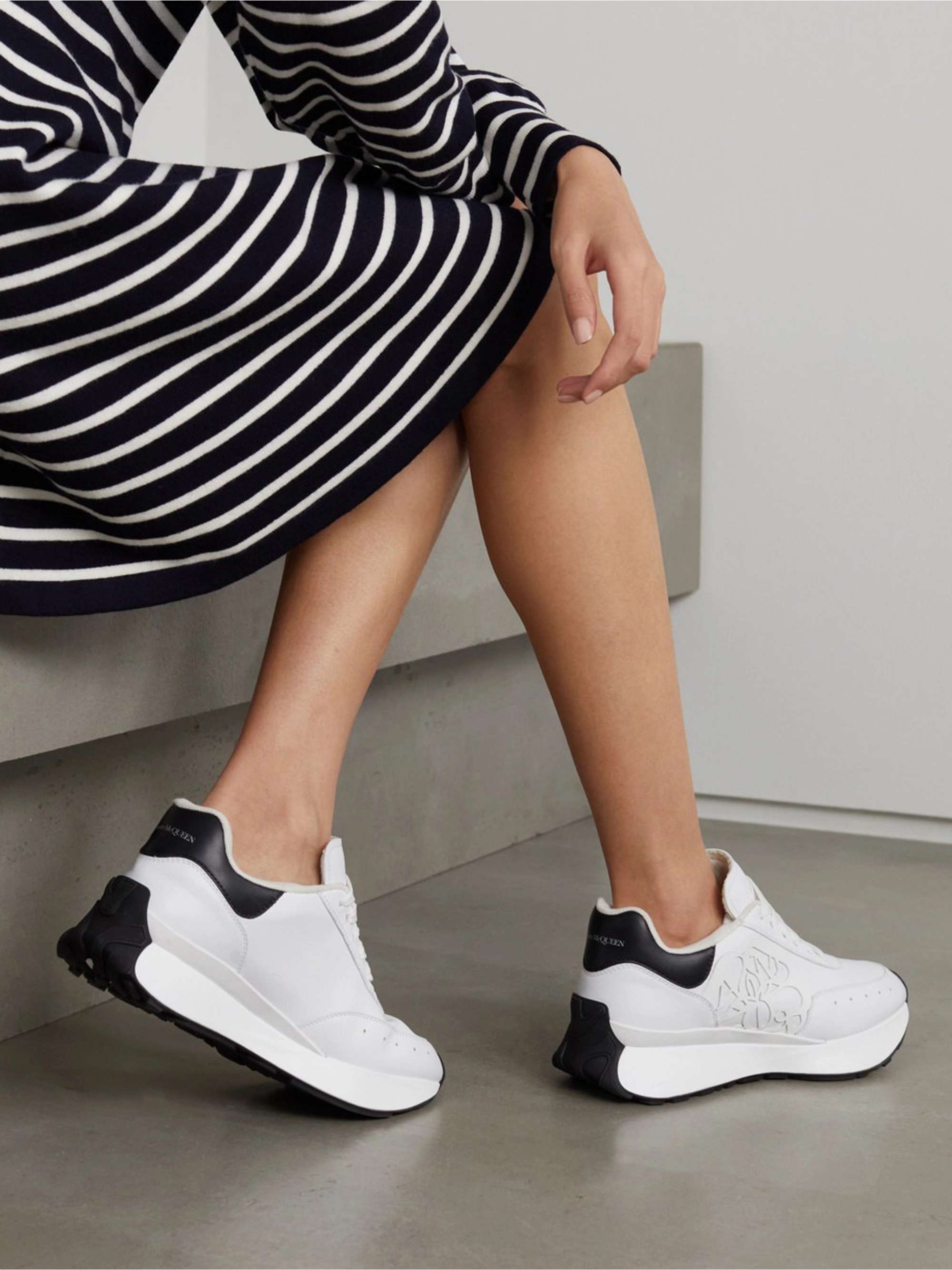 ALEXANDER Runner embossed two-tone sneakers | NET-A-PORTER