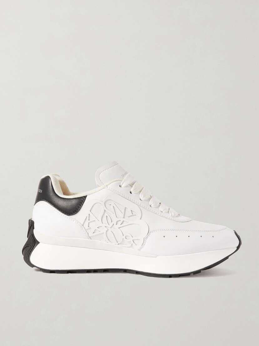 Alexander McQueen Sprint Runner Embossed Two-tone Leather Exaggerated-sole Sneakers