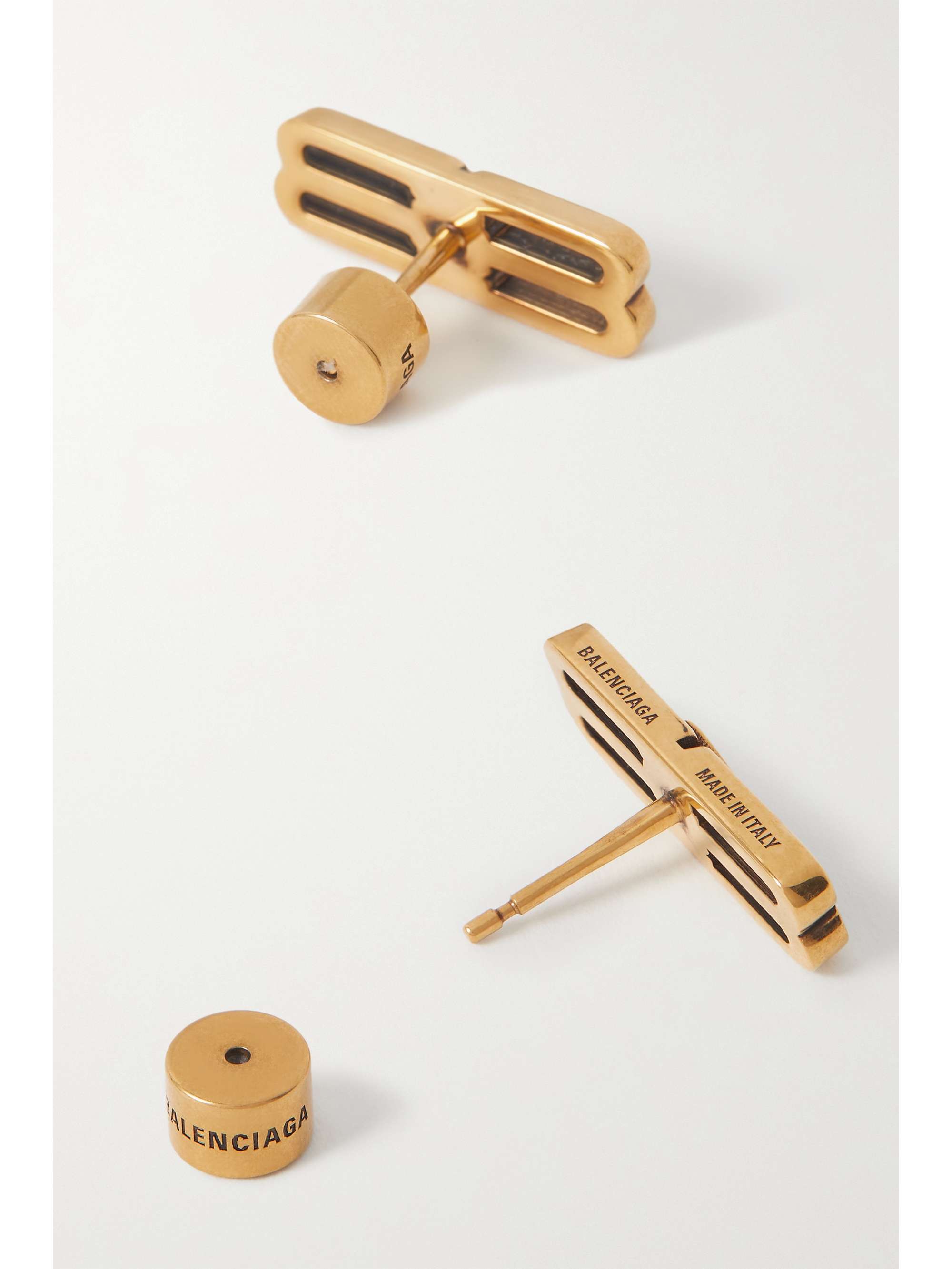 BALENCIAGA License gold-tone earrings