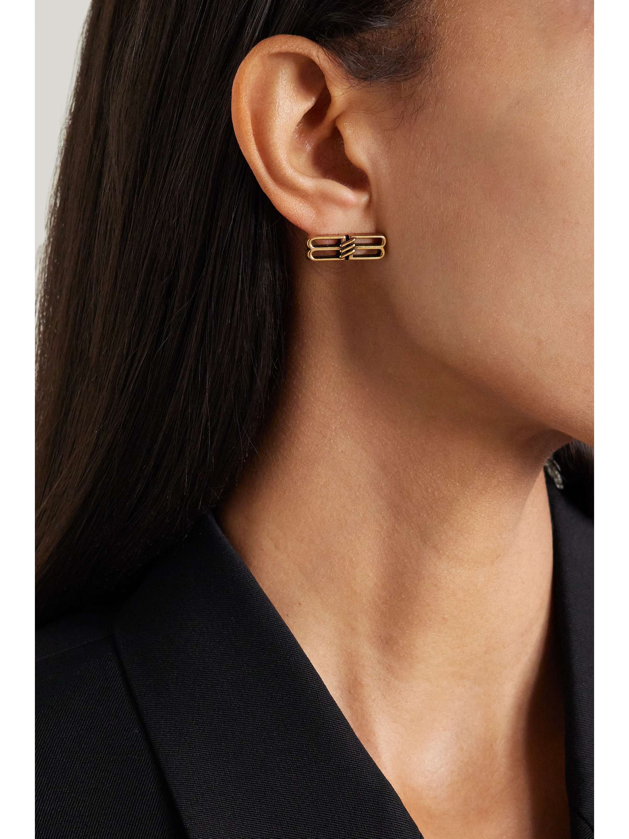 BALENCIAGA License gold-tone earrings