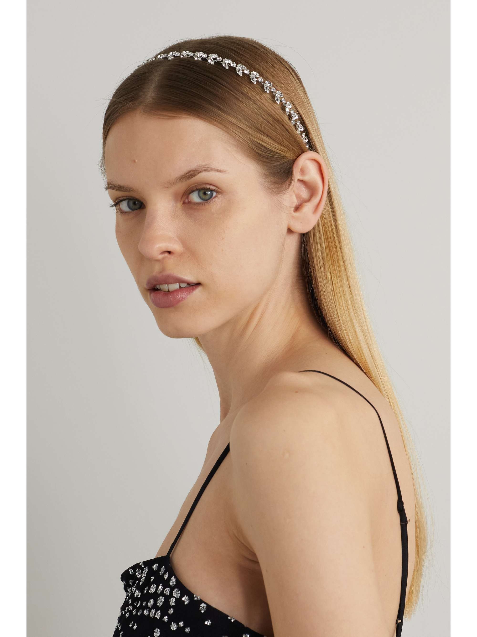 JENNIFER BEHR Roselyn silver-tone crystal headband