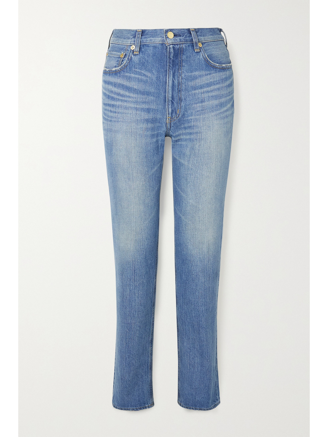 TU ES MON TRESOR THE LABRADORITE HIGH-RISE SLIM-LEG JEANS