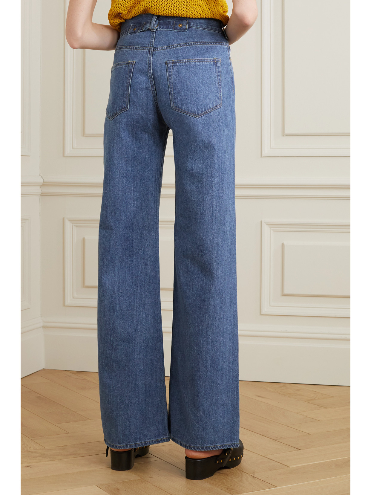 Tu Es Mon Tresor The Larimar High-rise Flared Jeans In Blue
