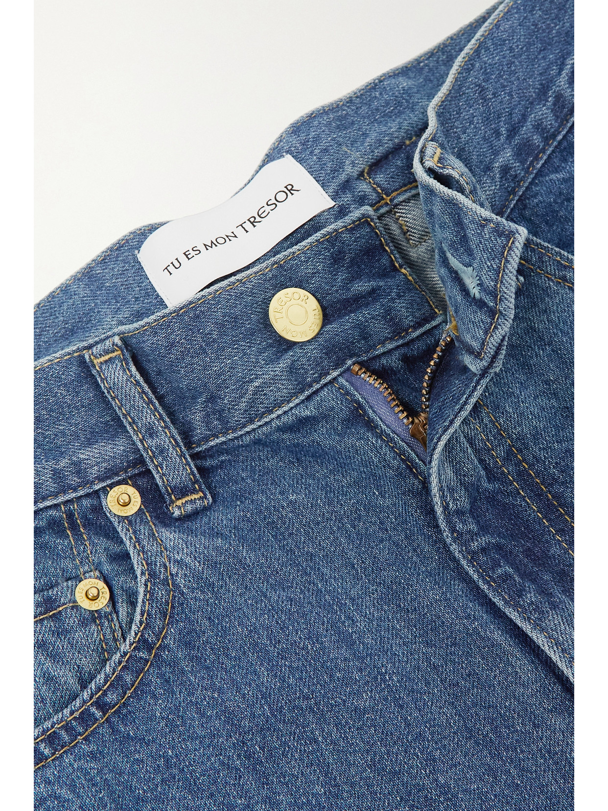 Tu Es Mon Tresor The Larimar High-rise Flared Jeans In Blue