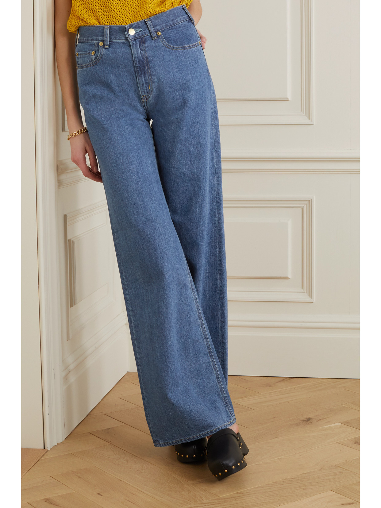 Tu Es Mon Tresor The Larimar High-rise Flared Jeans In Blue