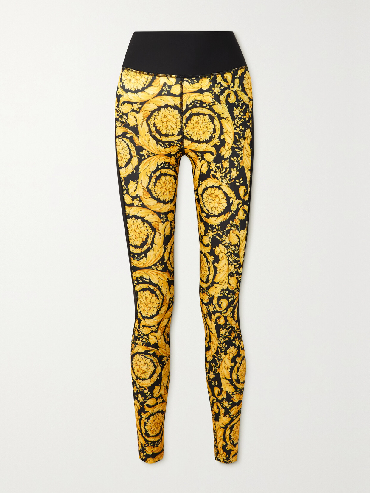 VERSACE PANELED PRINTED STRETCH LEGGINGS