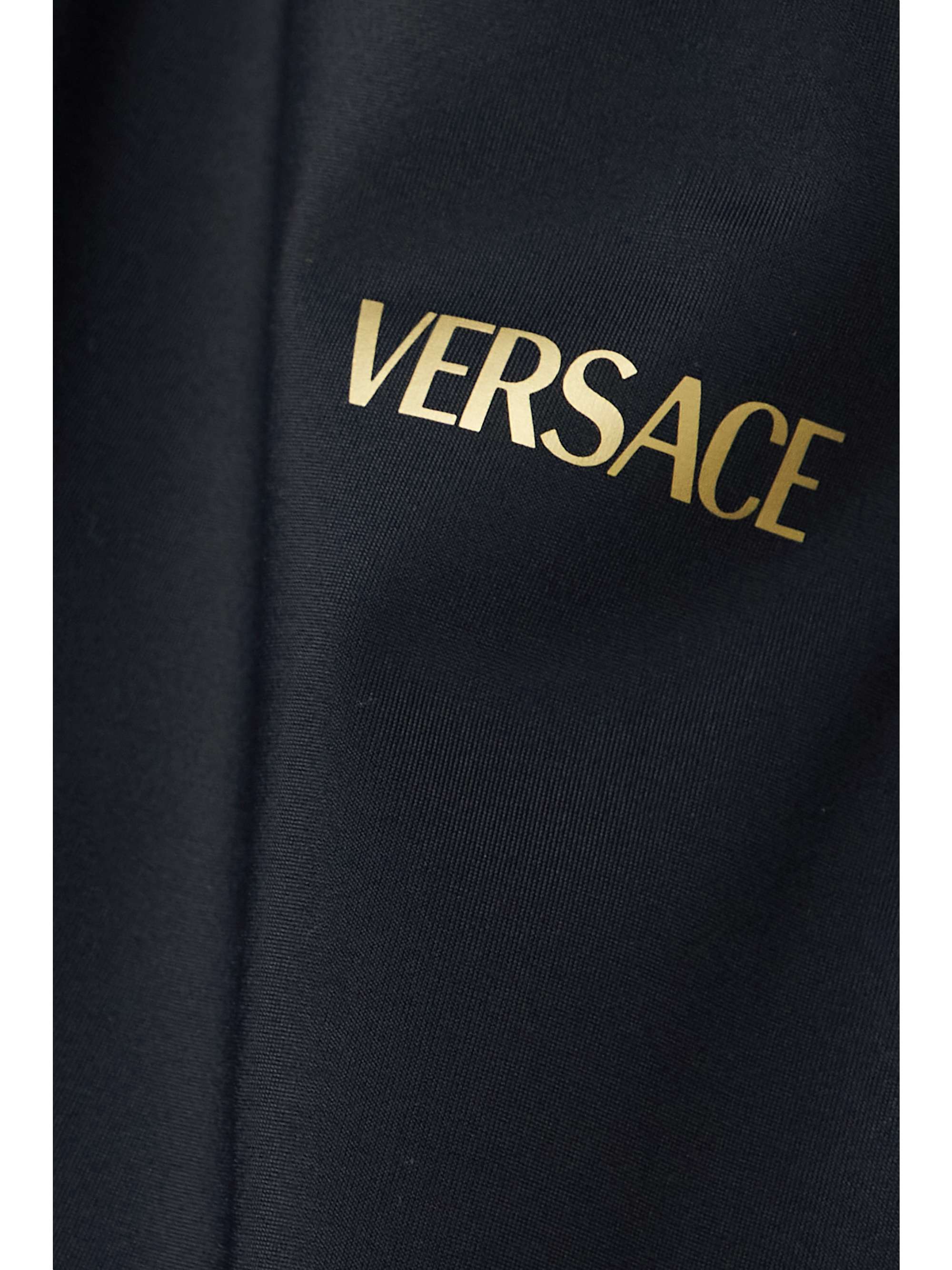 VERSACE Perforated printed stretch-satin jersey tank