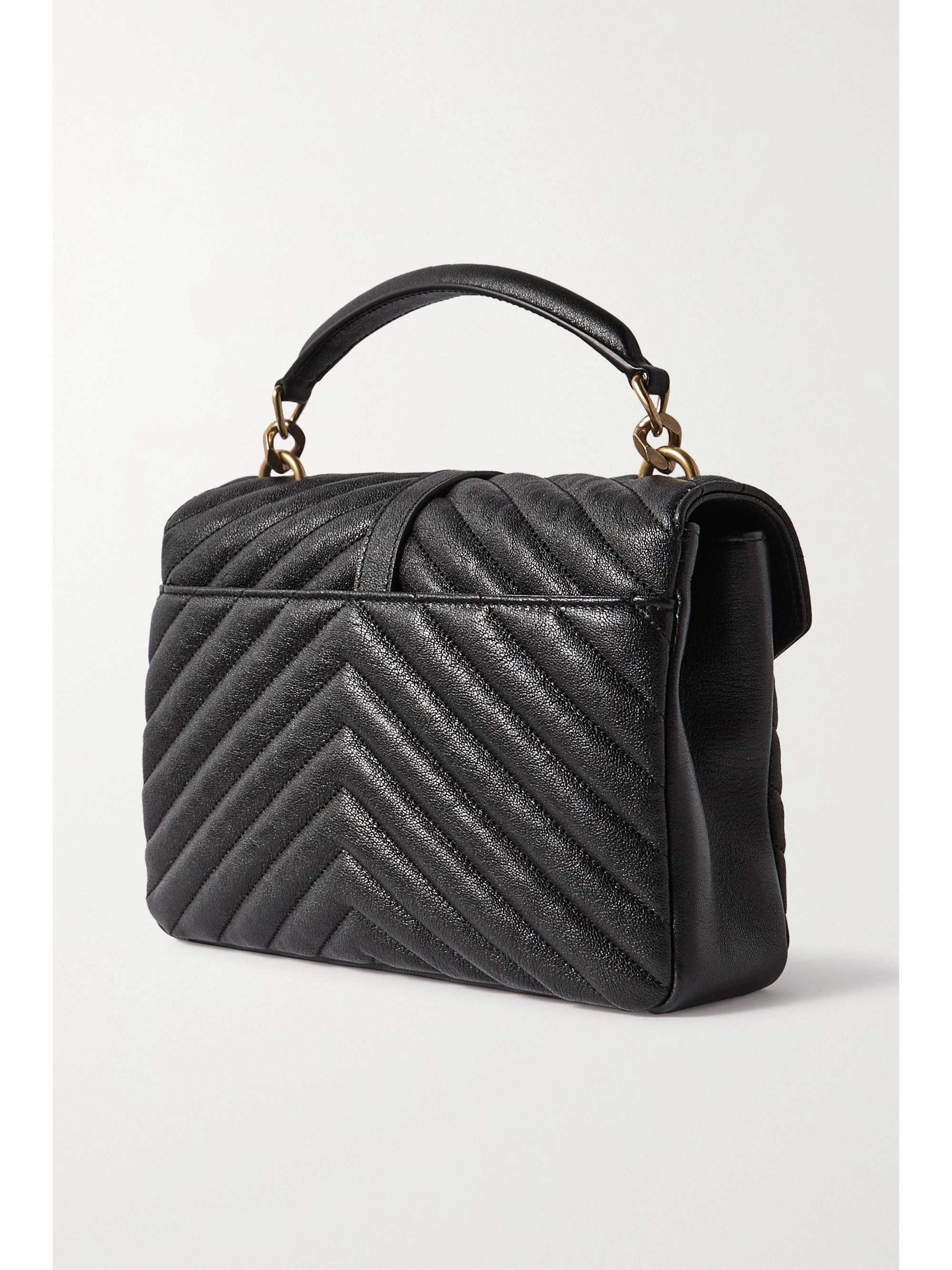 Black College medium quilted leather tote | SAINT LAURENT | NET-A-PORTER