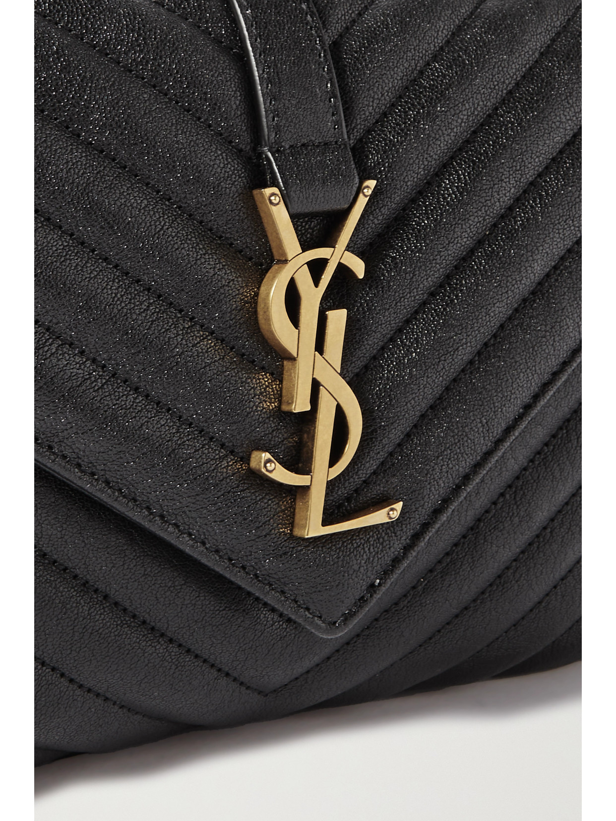 Saint Laurent College Medium Quilted Leather Tote In Black