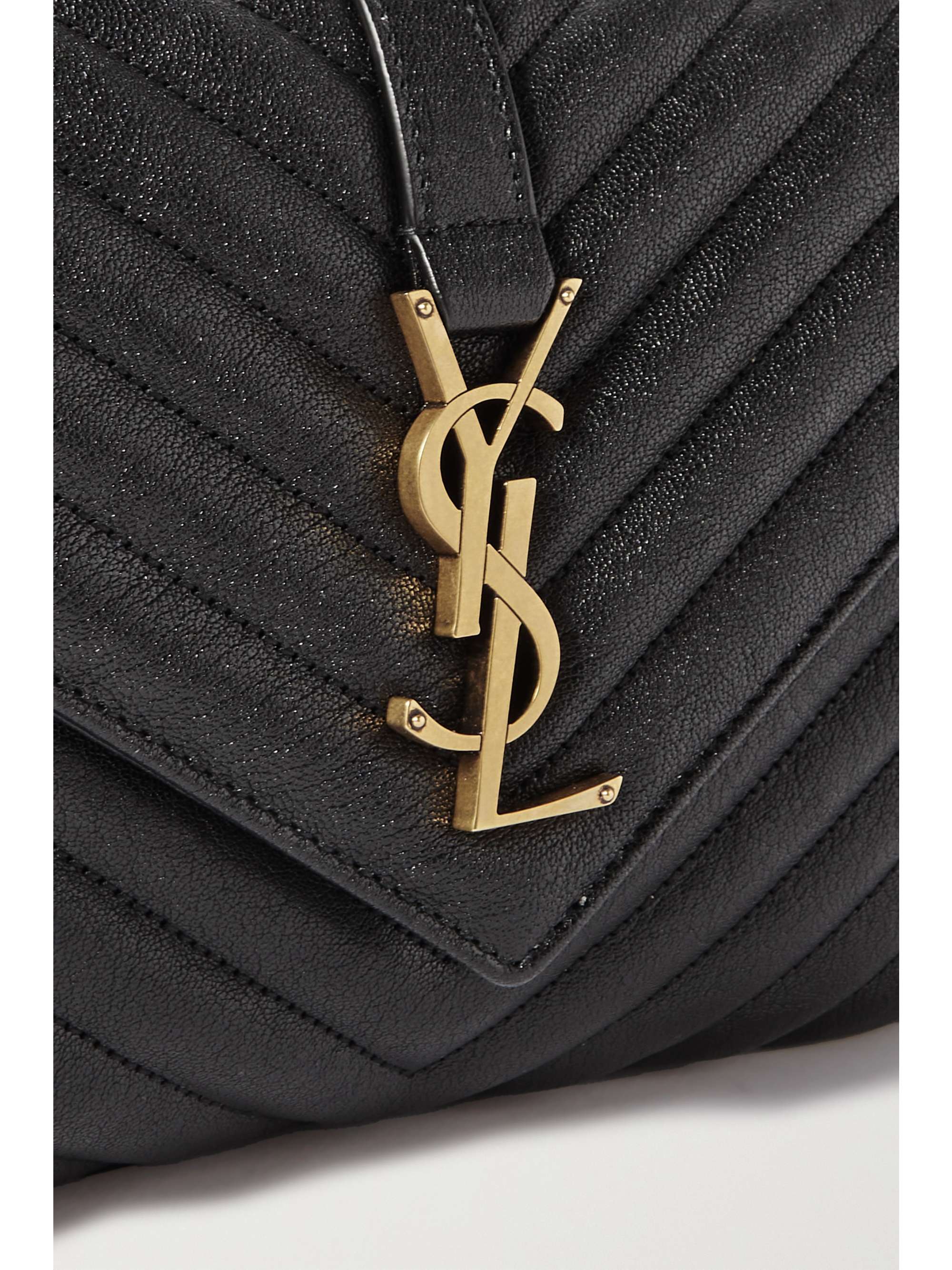 SAINT LAURENT College medium quilted suede tote