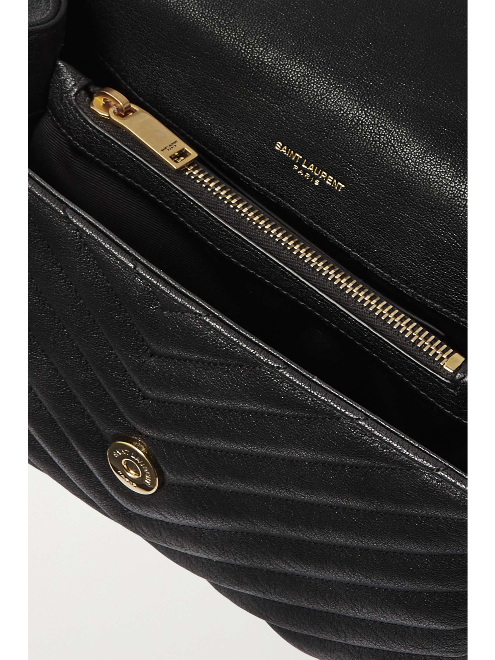 SAINT LAURENT College medium quilted suede tote