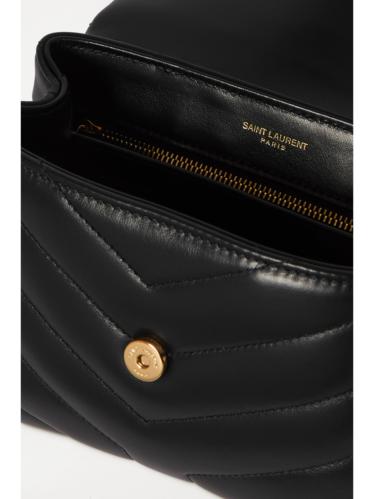 Saint Laurent Loulou Toy Quilted Leather Shoulder Bag In Black