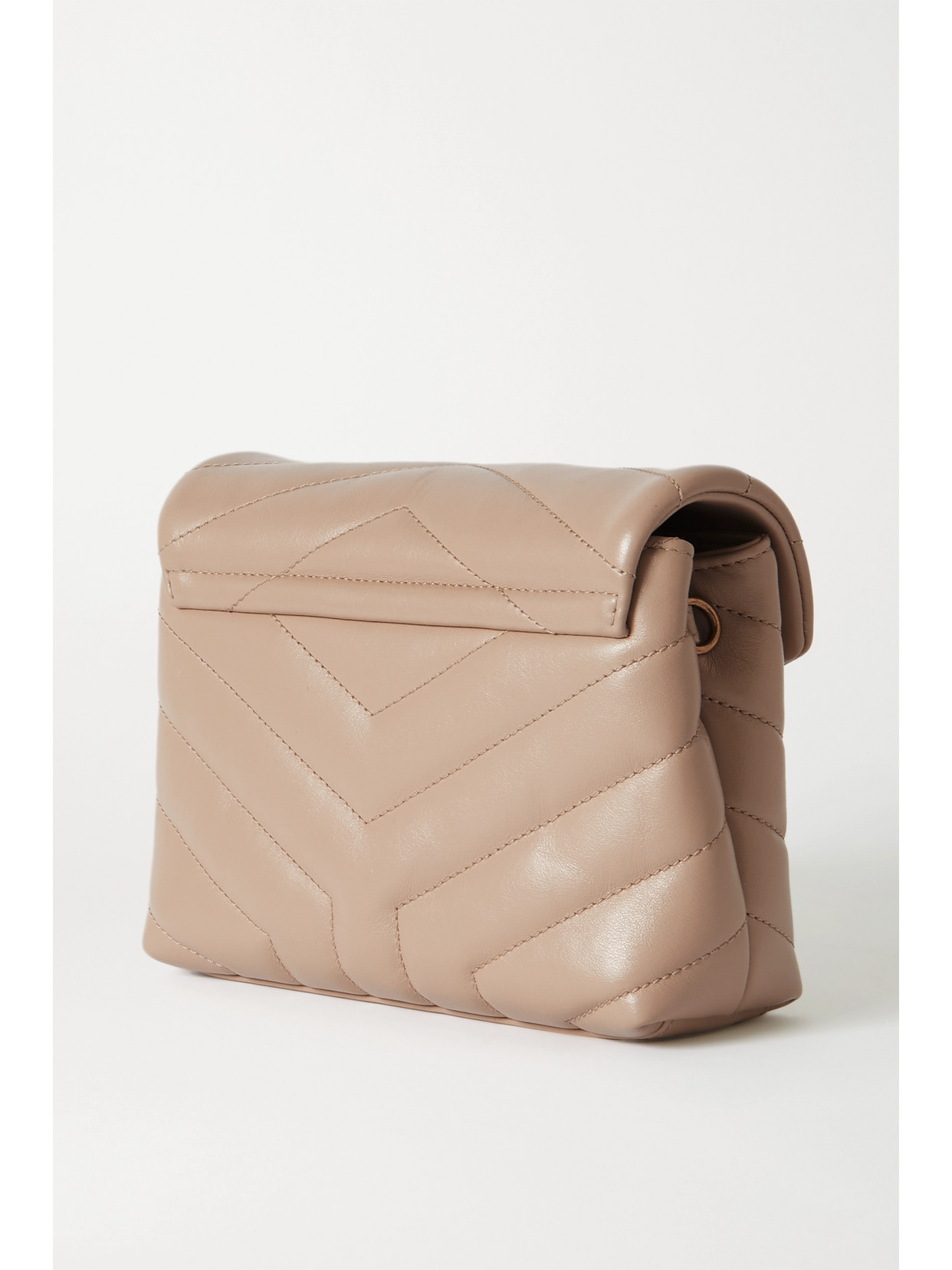 Shop Saint Laurent Loulou Toy Quilted Leather Shoulder Bag In Neutrals