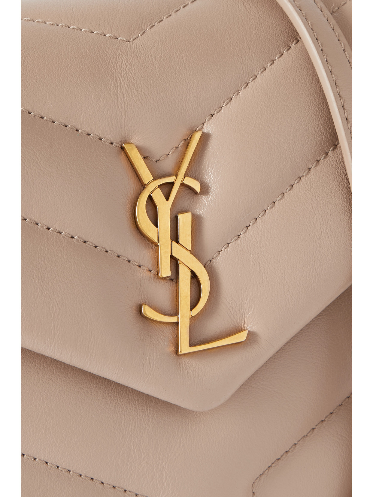 Saint Laurent Loulou Quilted Leather Shoulder Bag In Neutrals