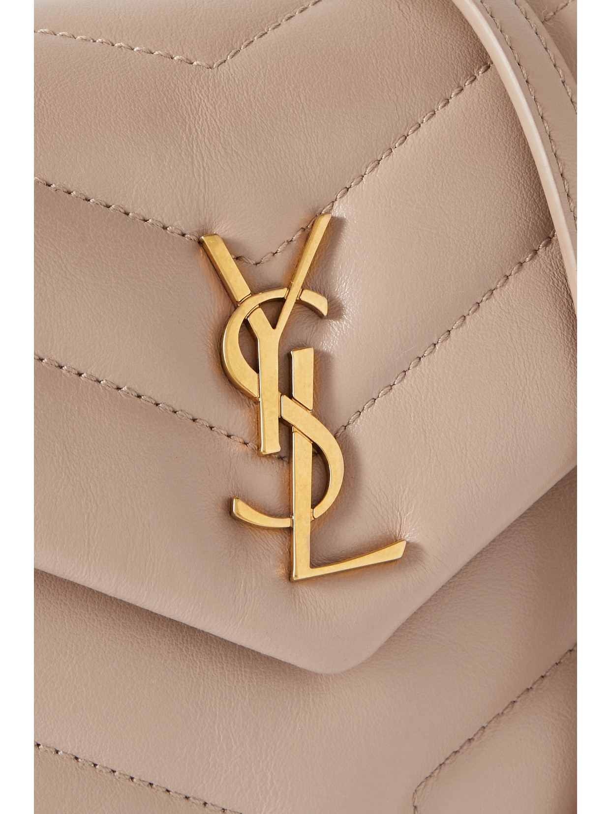 Shop Saint Laurent Loulou Toy Quilted Leather Shoulder Bag In Neutrals