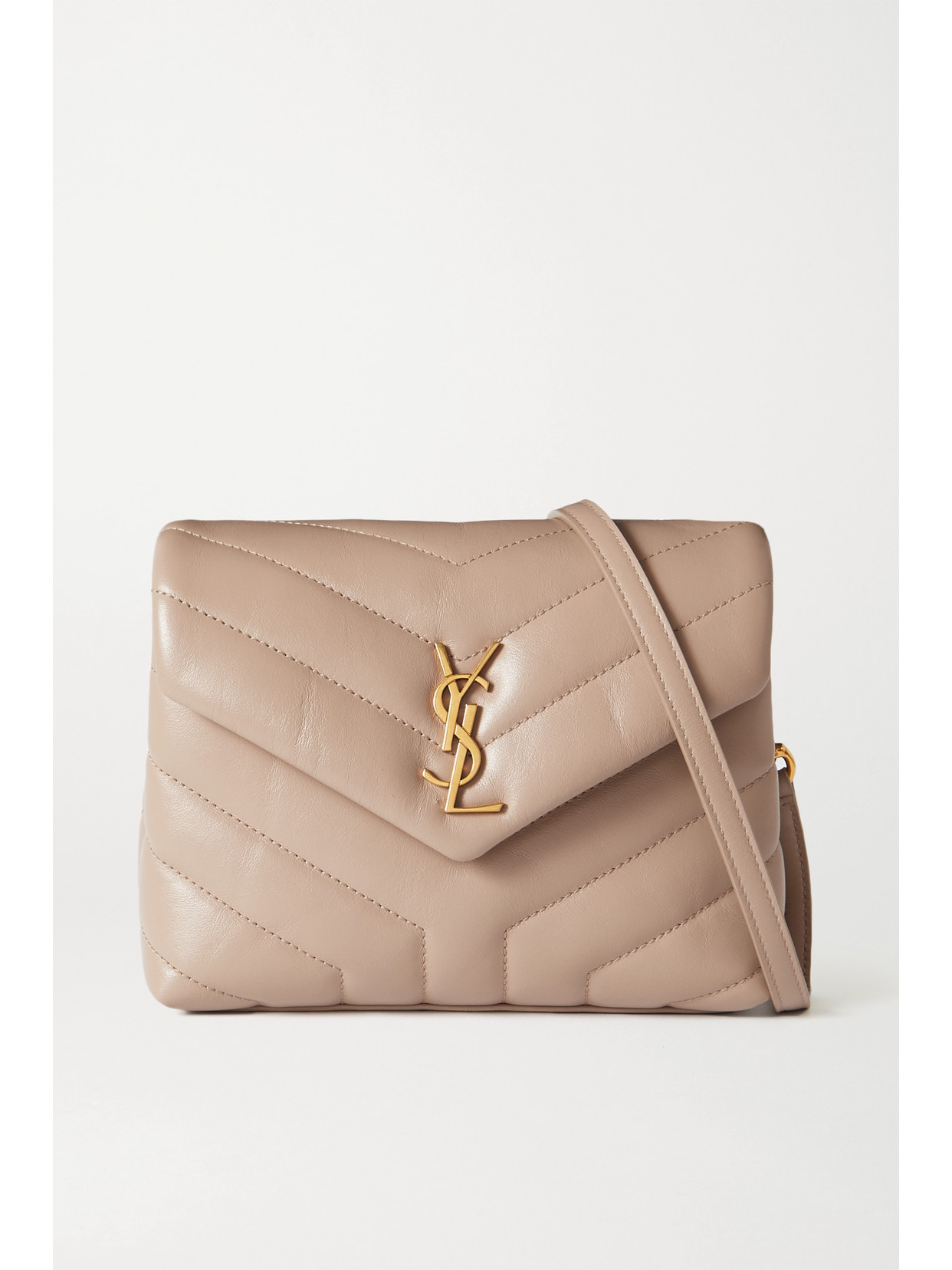 Shop Saint Laurent Loulou Toy Quilted Leather Shoulder Bag In Neutrals