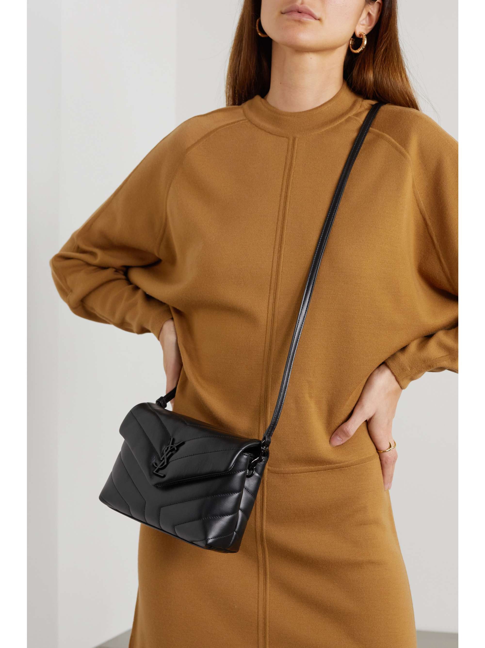 Loulou Toy Leather Shoulder Bag in Brown - Saint Laurent