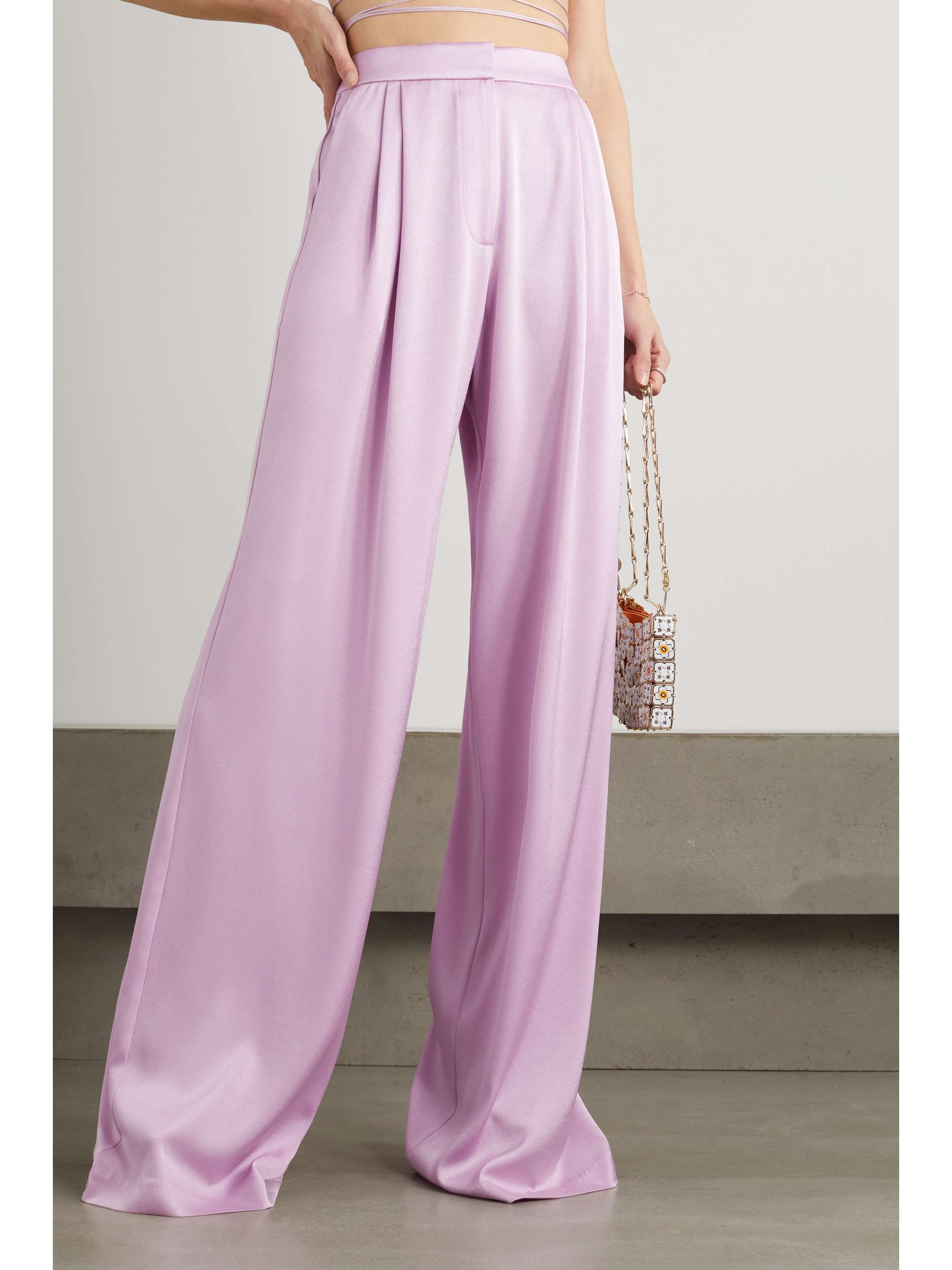 ALEX PERRY Hutton satin-crepe wide-leg pants | NET-A-PORTER