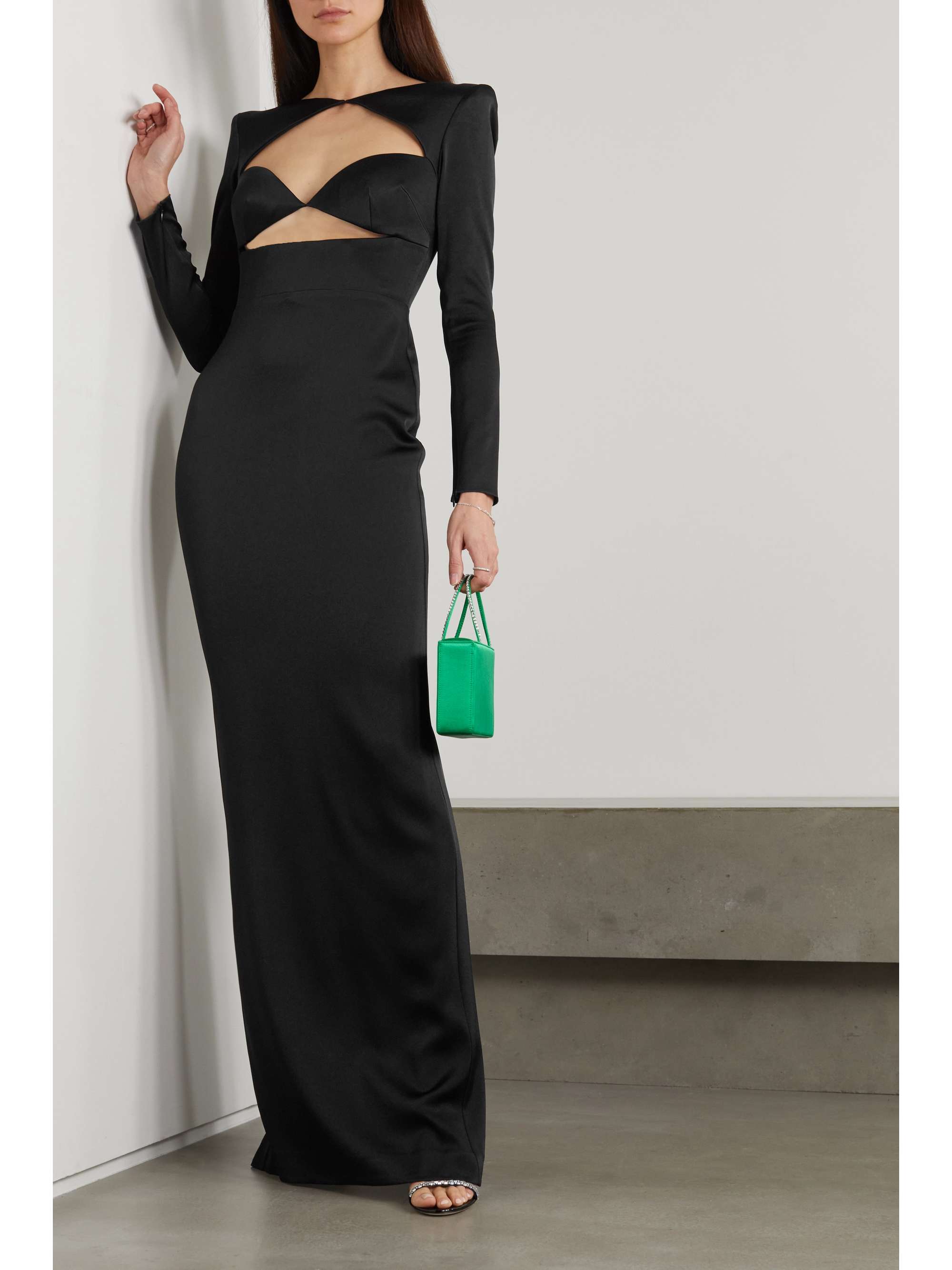 ALEX PERRY Cohan cutout satin-crepe maxi dress
