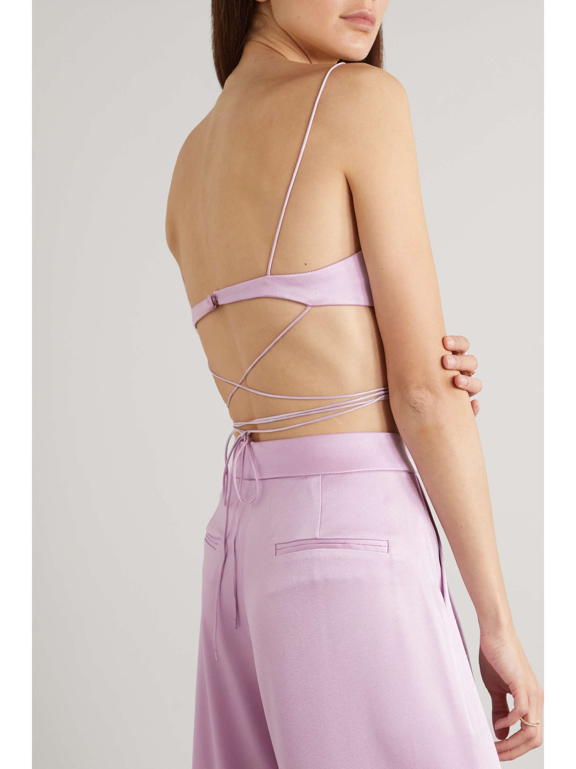 ALEX PERRY Holt satin-crepe bralette