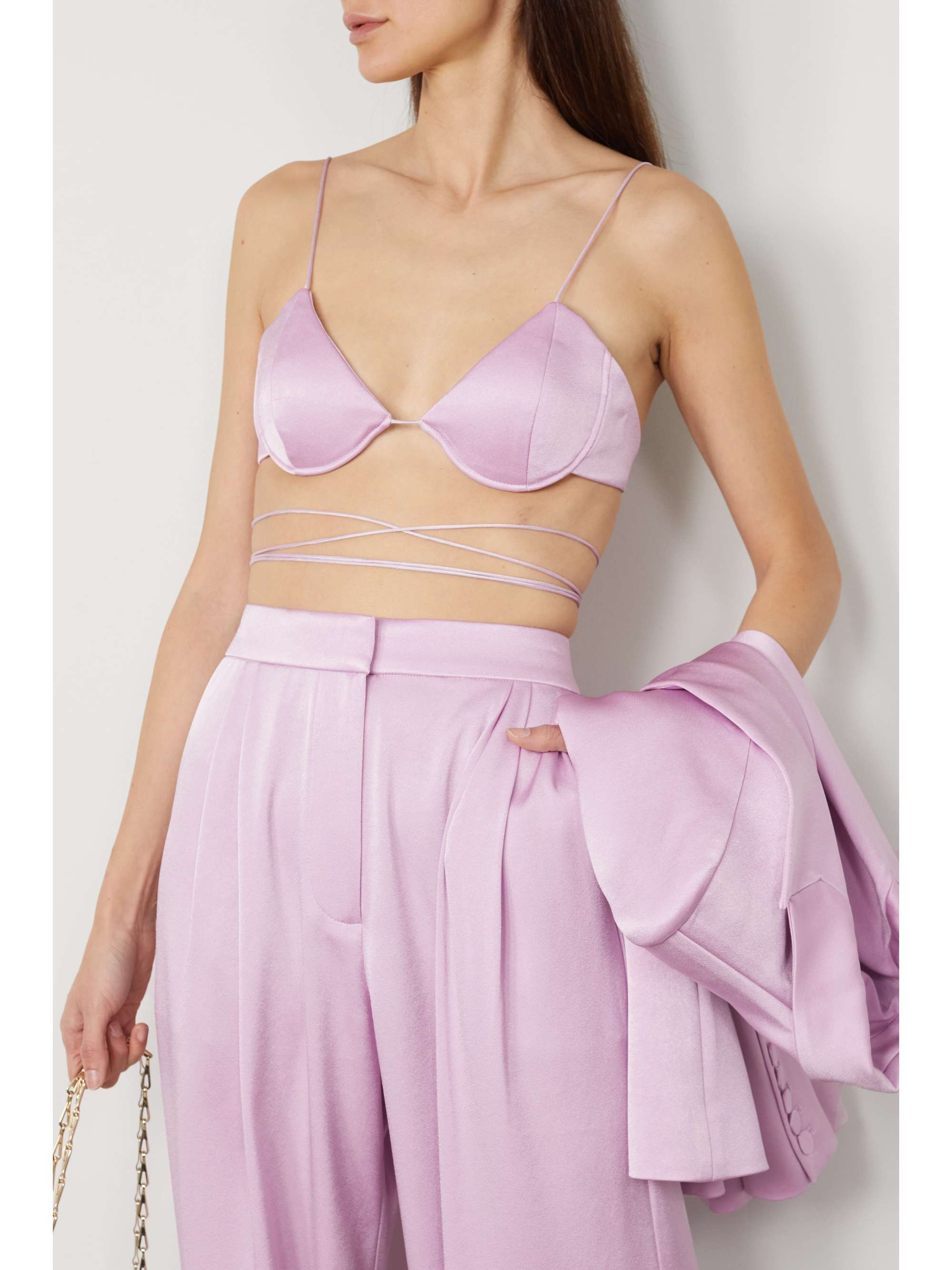 ALEX PERRY Holt satin-crepe bralette