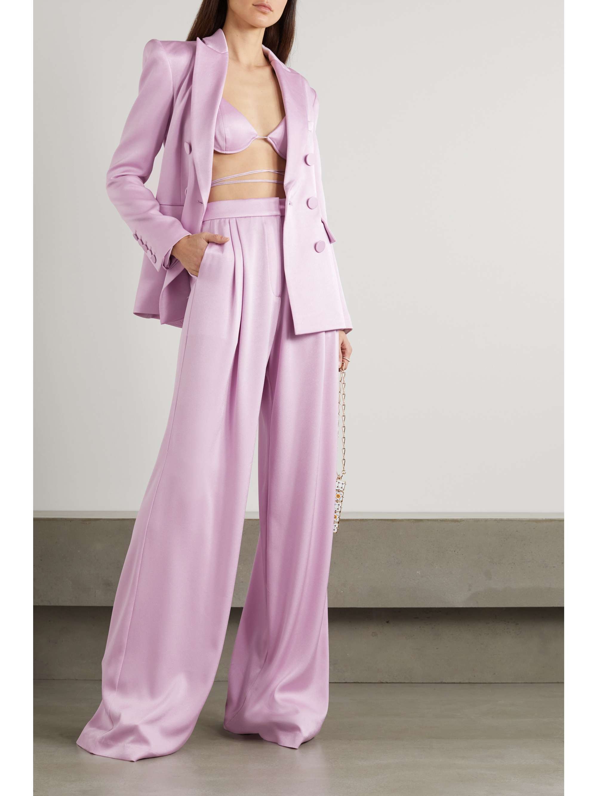 ALEX PERRY Holt satin-crepe bralette