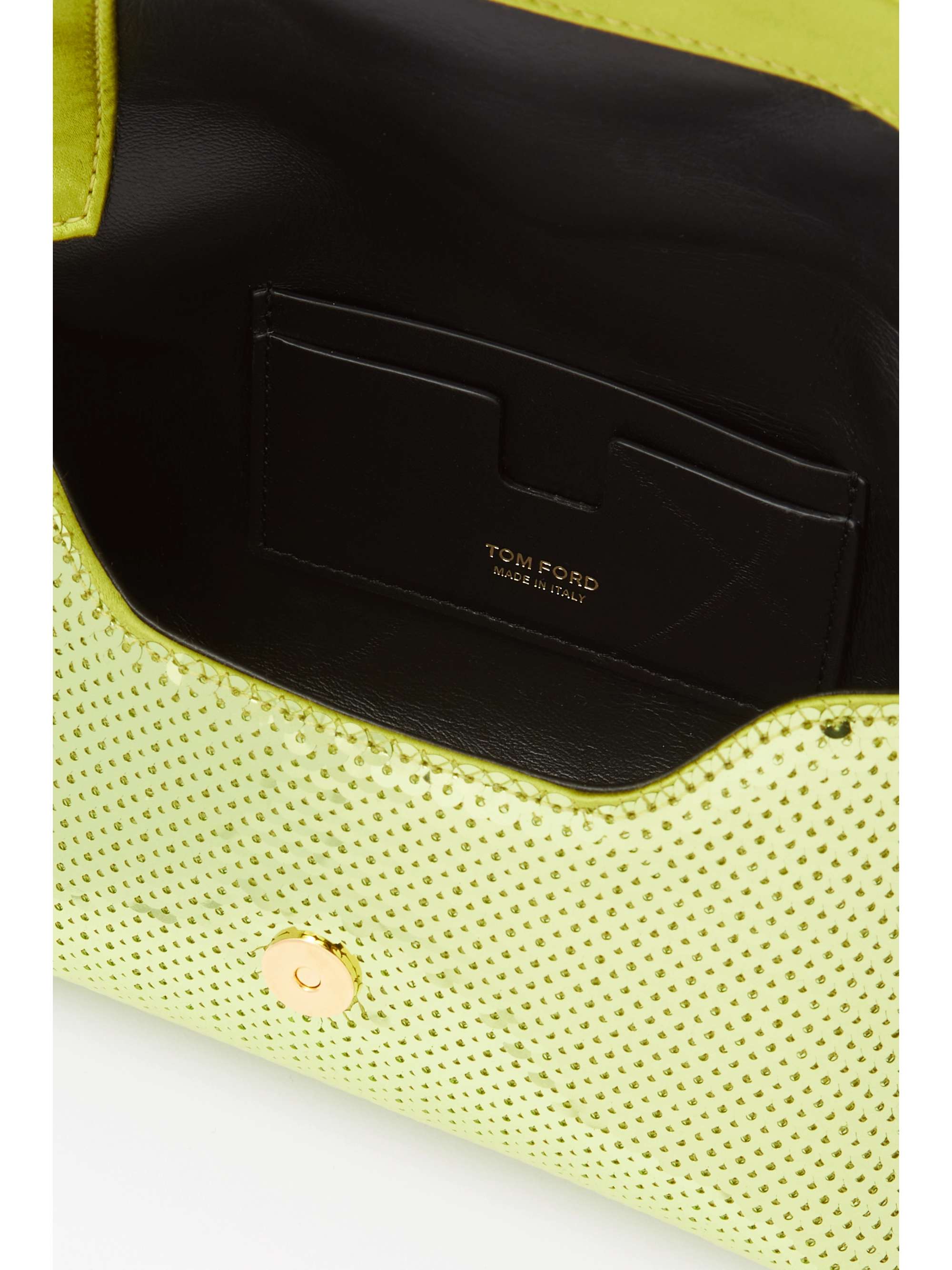 TOM FORD Chain mini sequined metallic leather clutch