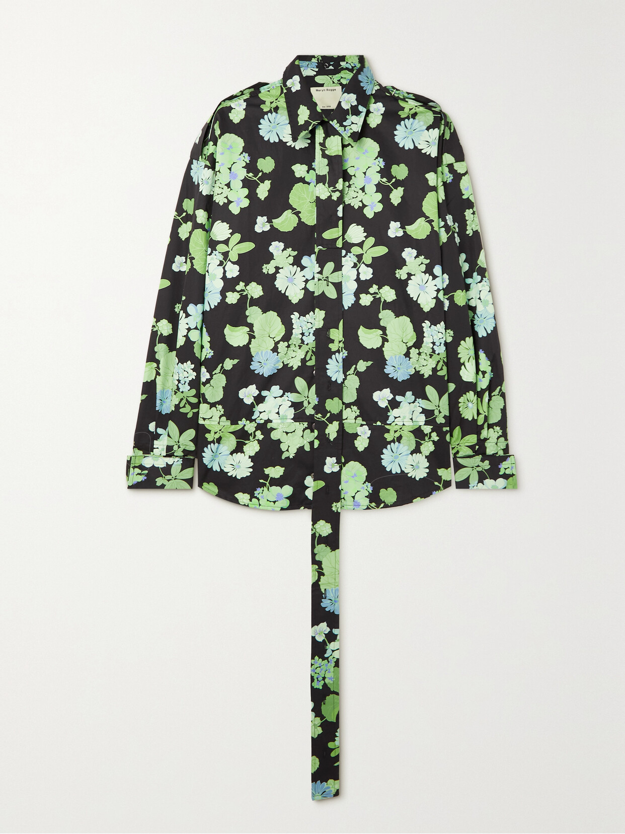 Meryll Rogge Convertible Floral-print Cotton-poplin Shirt