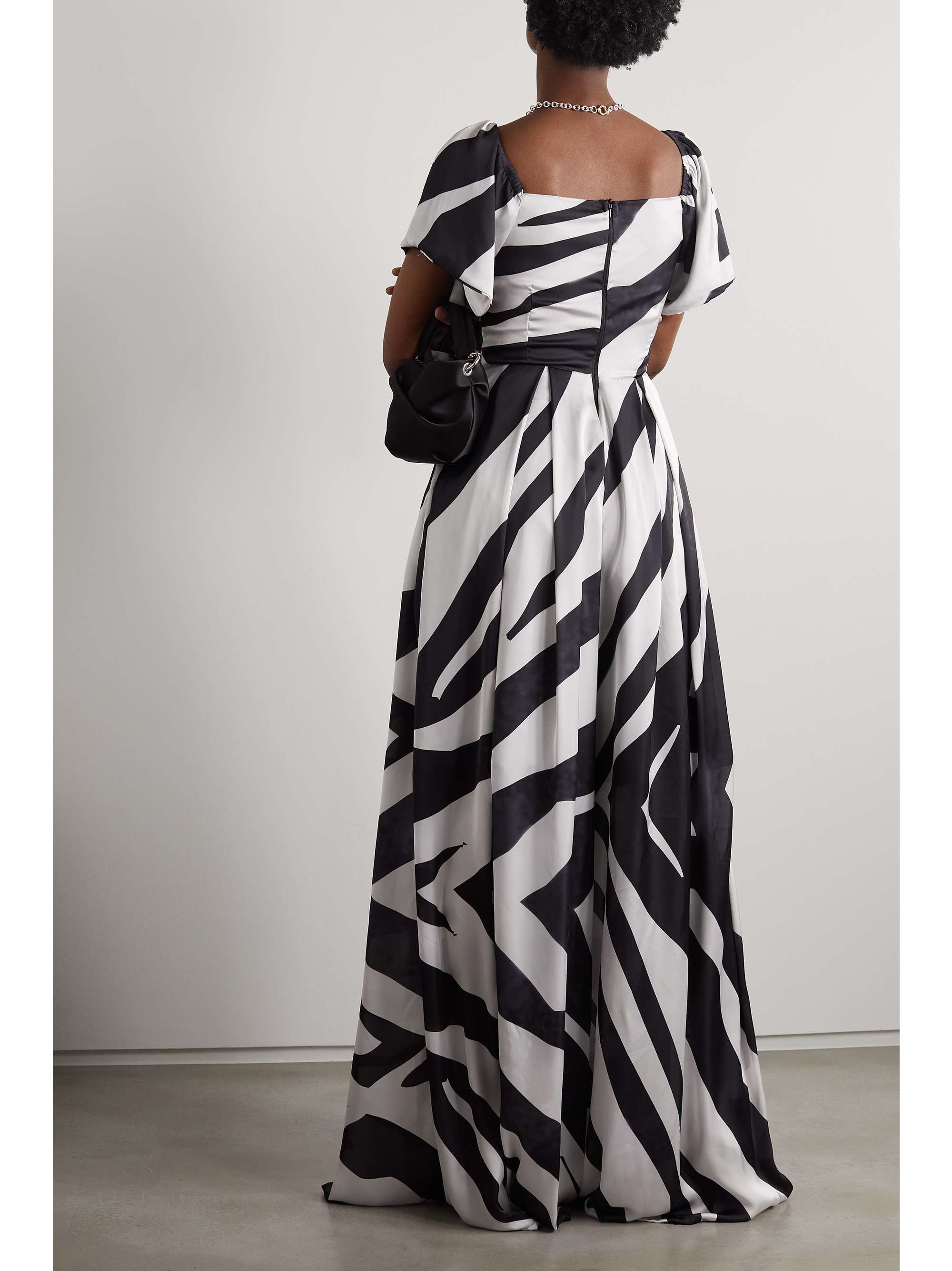 TONGORO + NET SUSTAIN Jambaal cutout printed satin jumpsuit