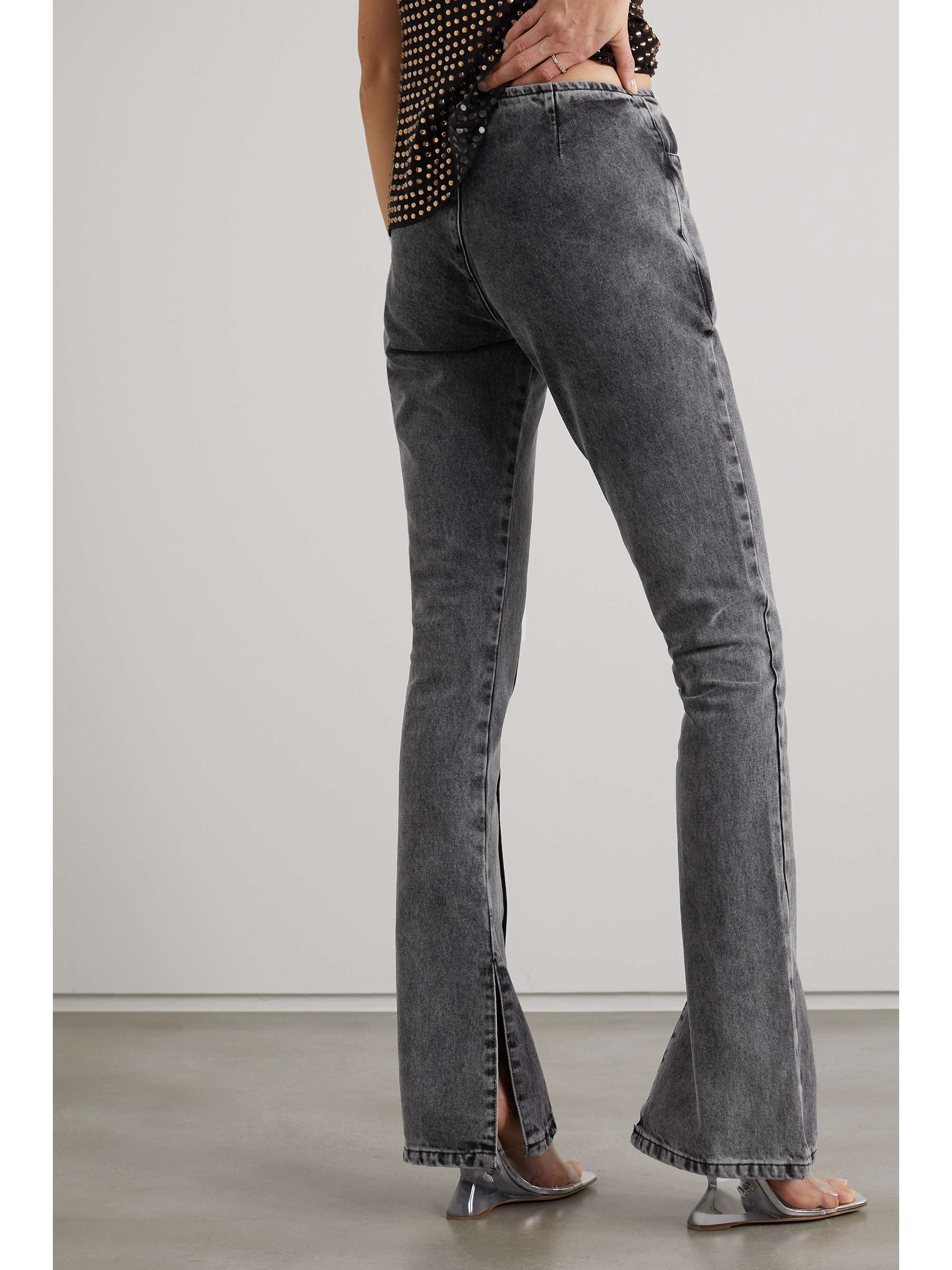 16ARLINGTON Maroa leather flared pants