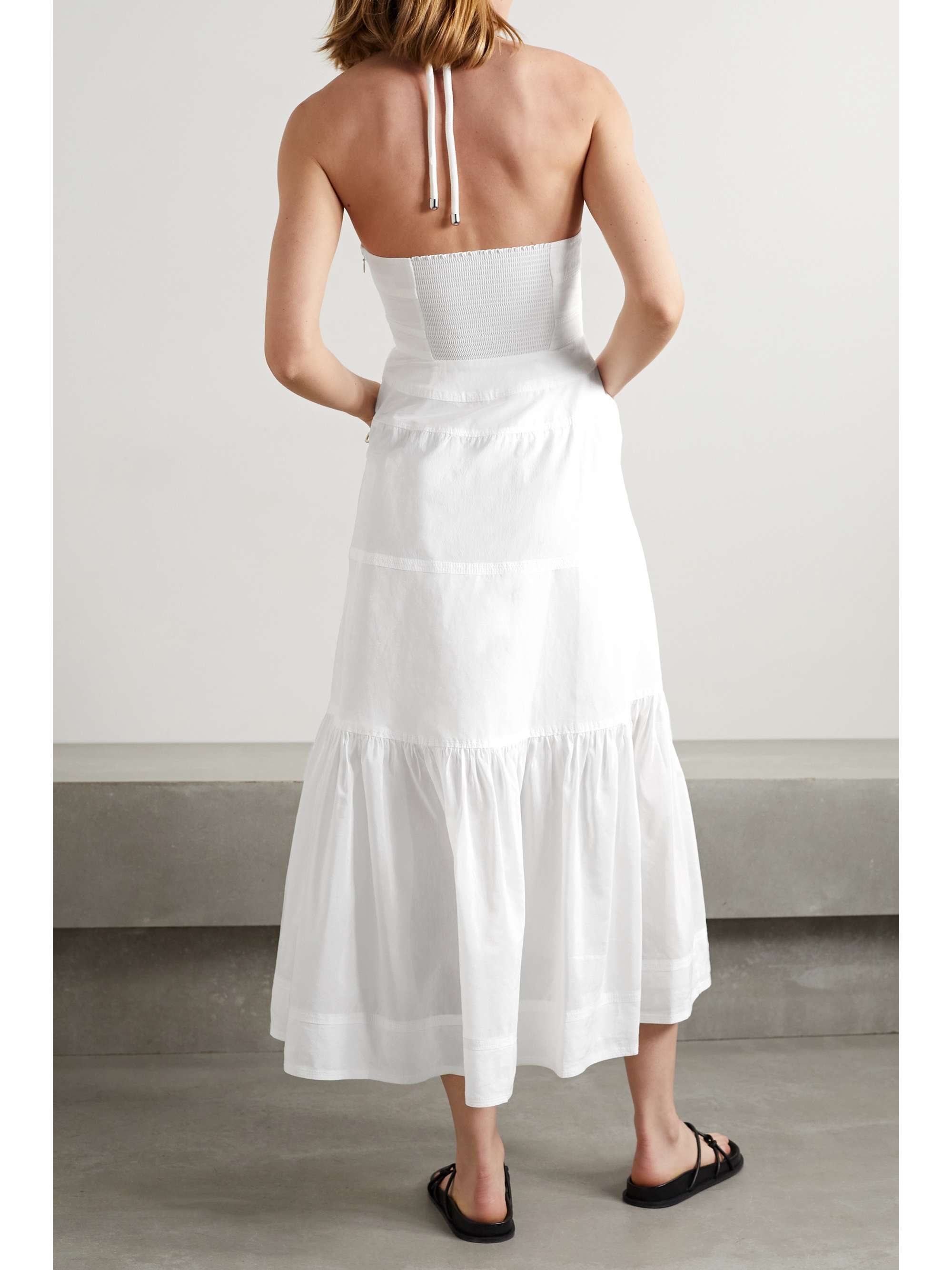 A.L.C. Adelle tiered voile halterneck maxi dress