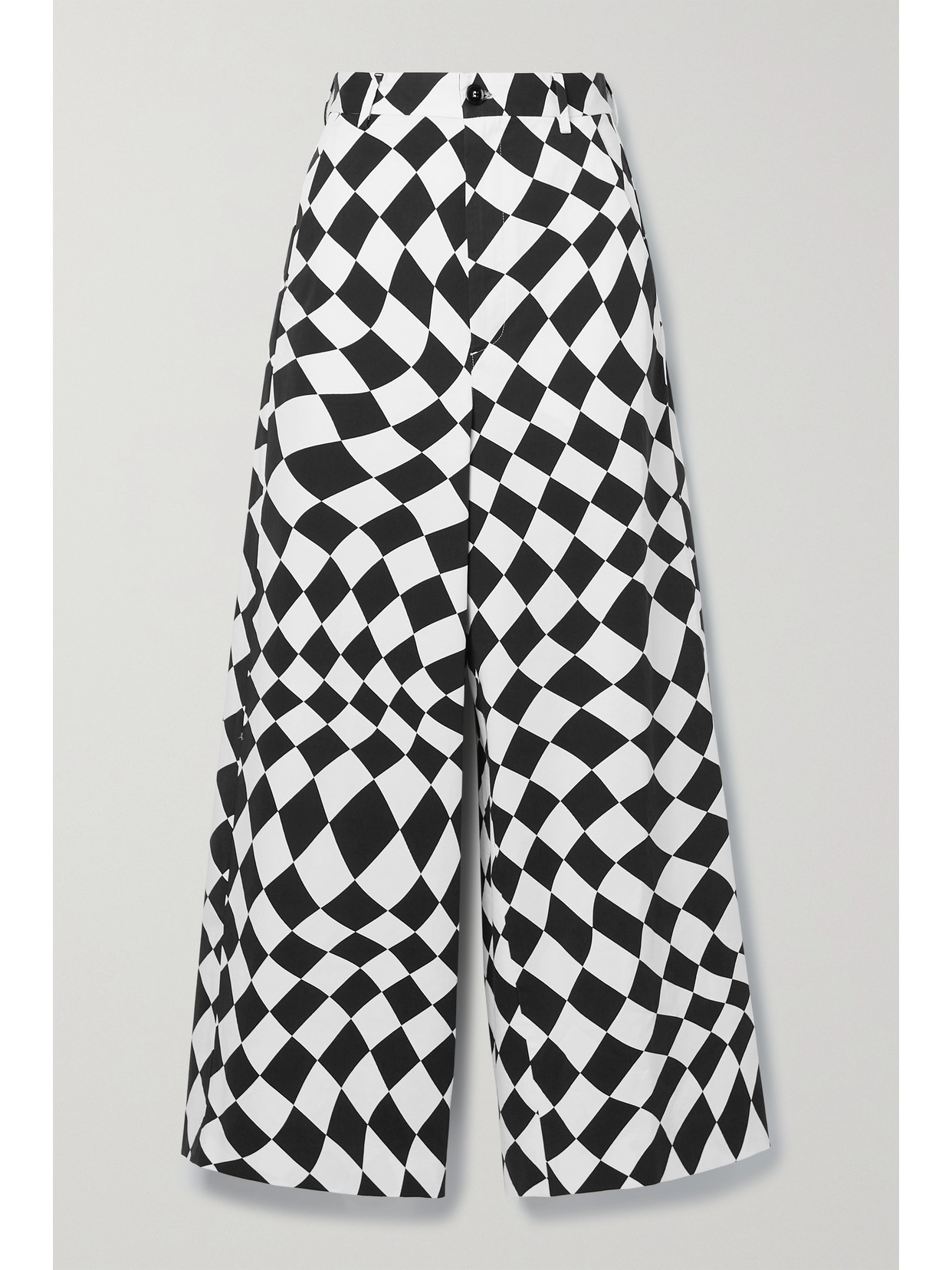 MM6 MAISON MARGIELA Printed Cotton-blend Twill Wide-leg Pants - White