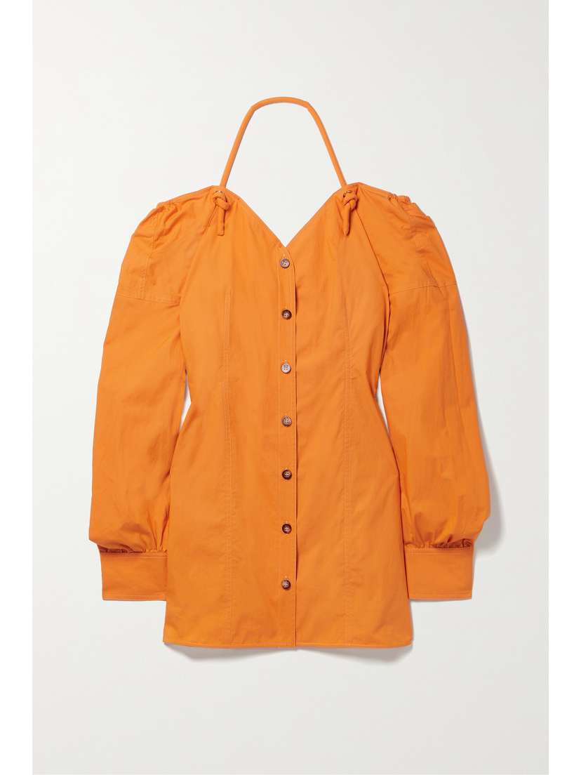 Nanushka Alyssa Off-the-shoulder Cotton-poplin Mini Dress - x large