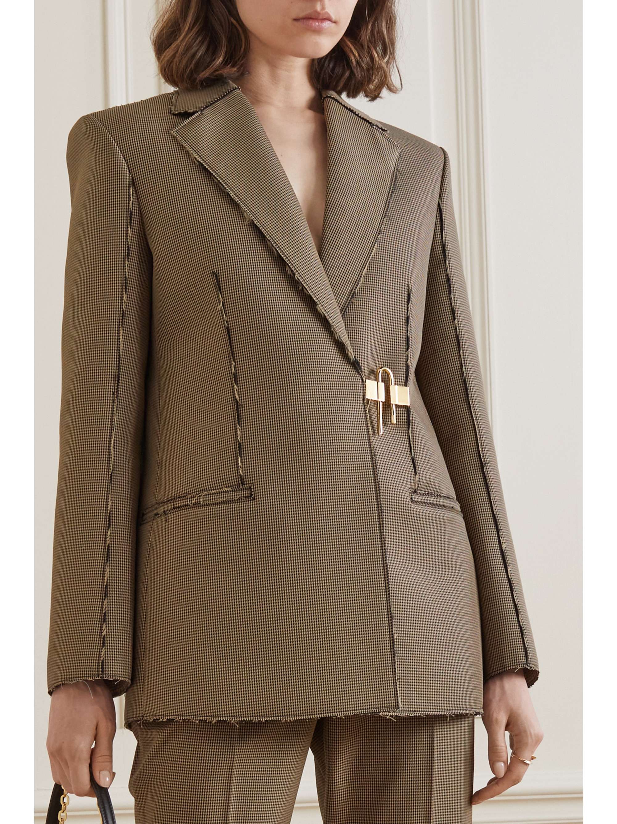 Givenchy - Embellished Houndstooth Blazer - Brown - FR36 - Net A Porter