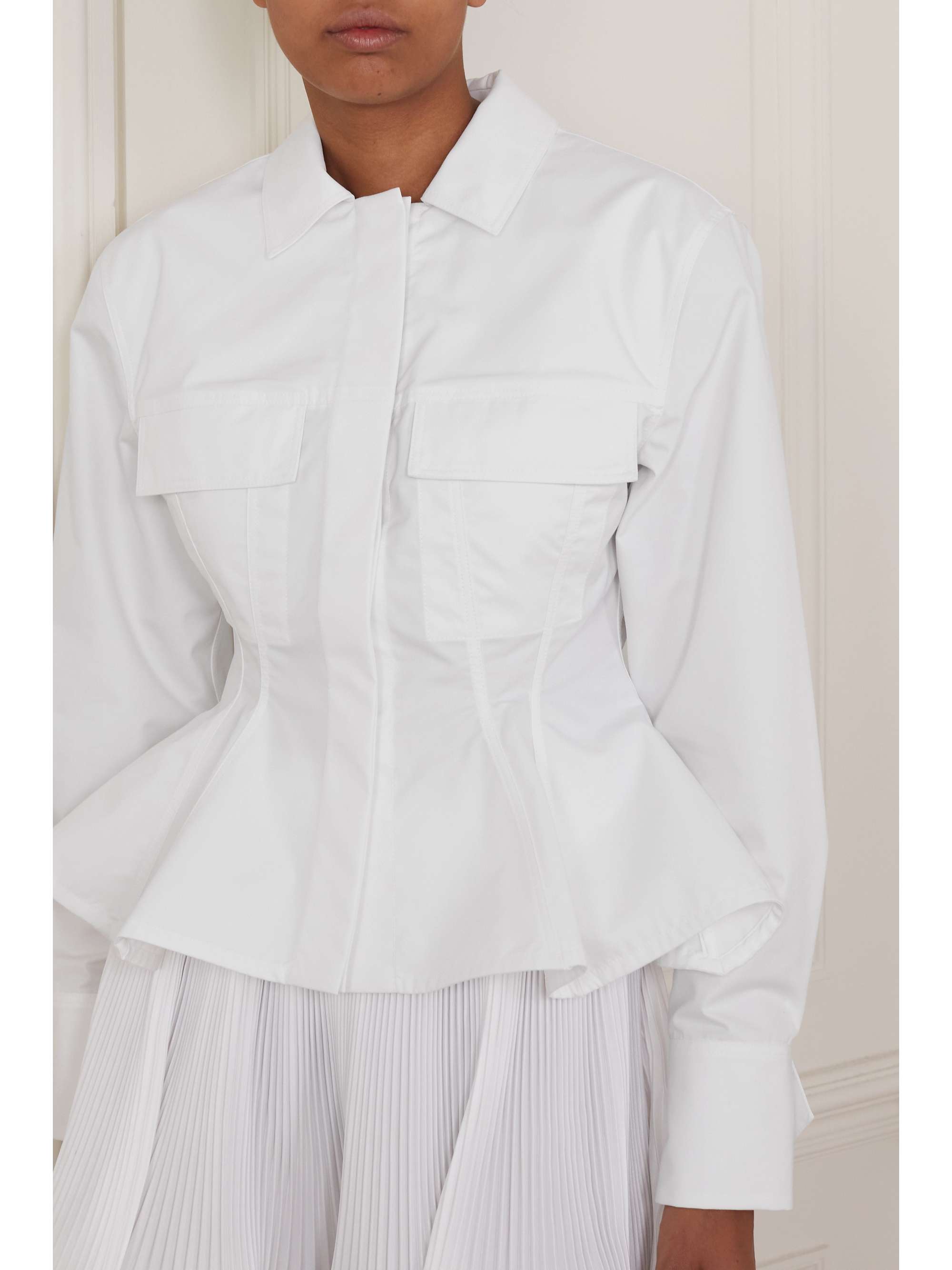 GIVENCHY Cotton-poplin peplum shirt