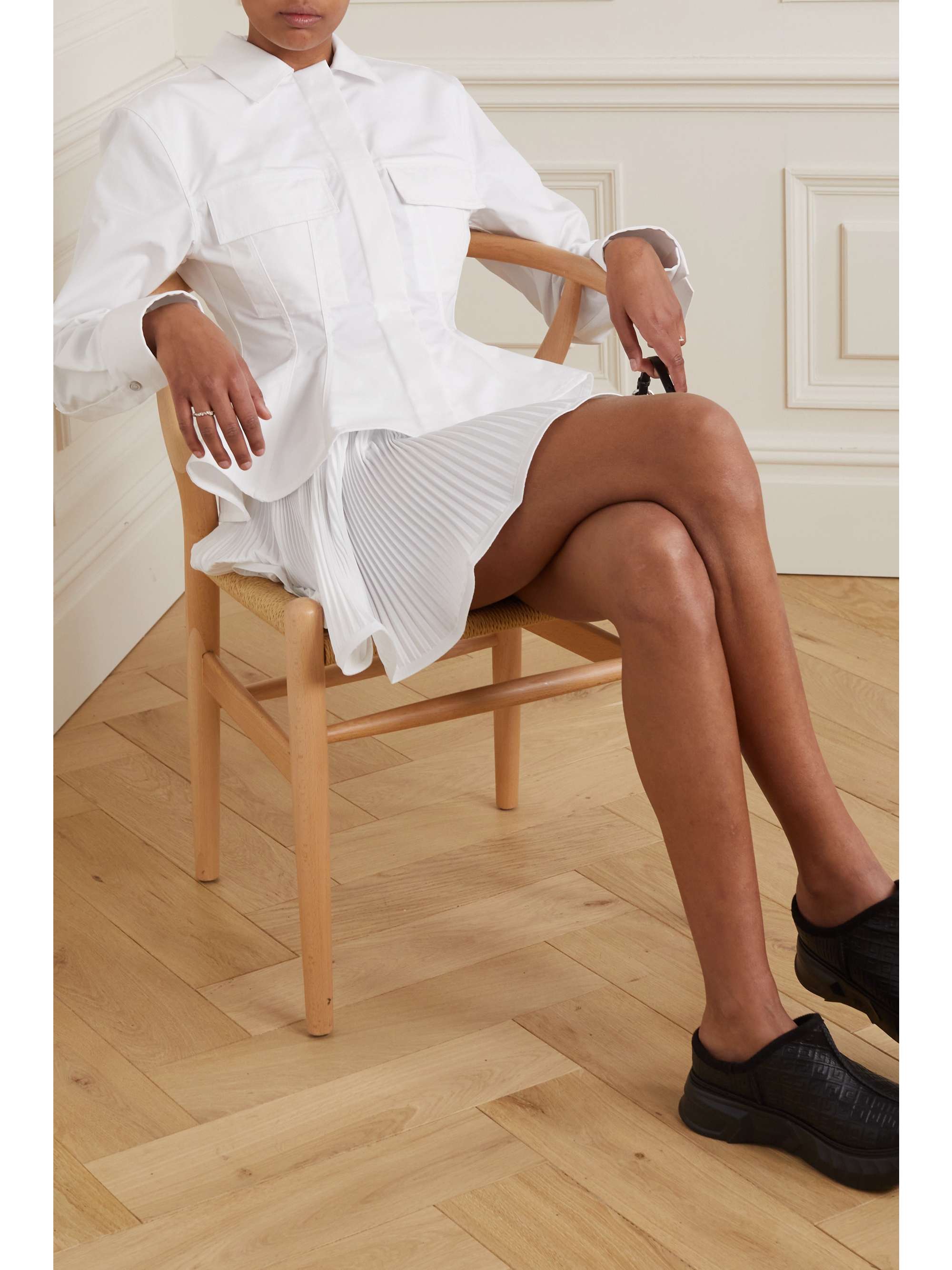 GIVENCHY Cotton-poplin peplum shirt