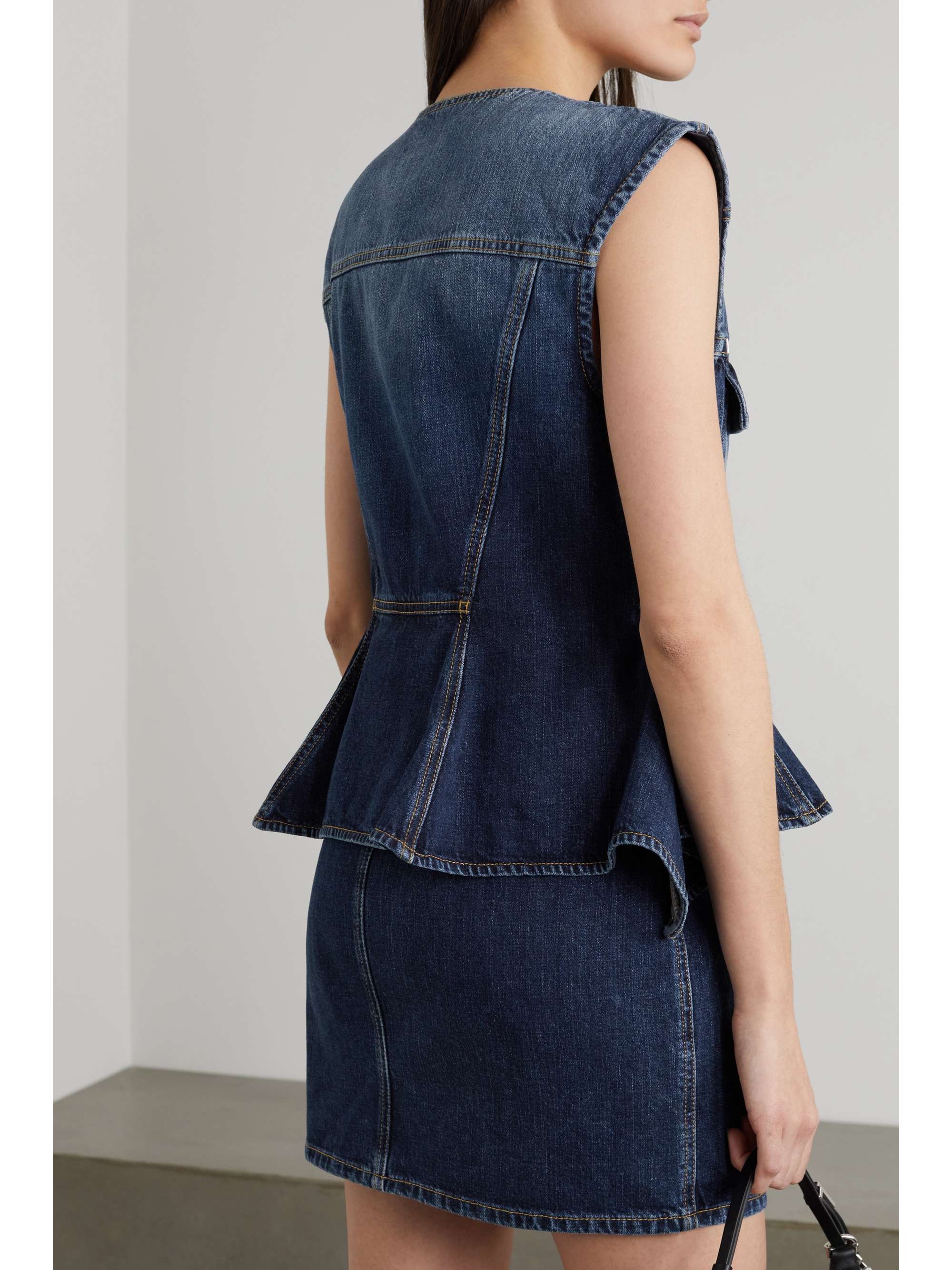 GIVENCHY Denim peplum mini dress