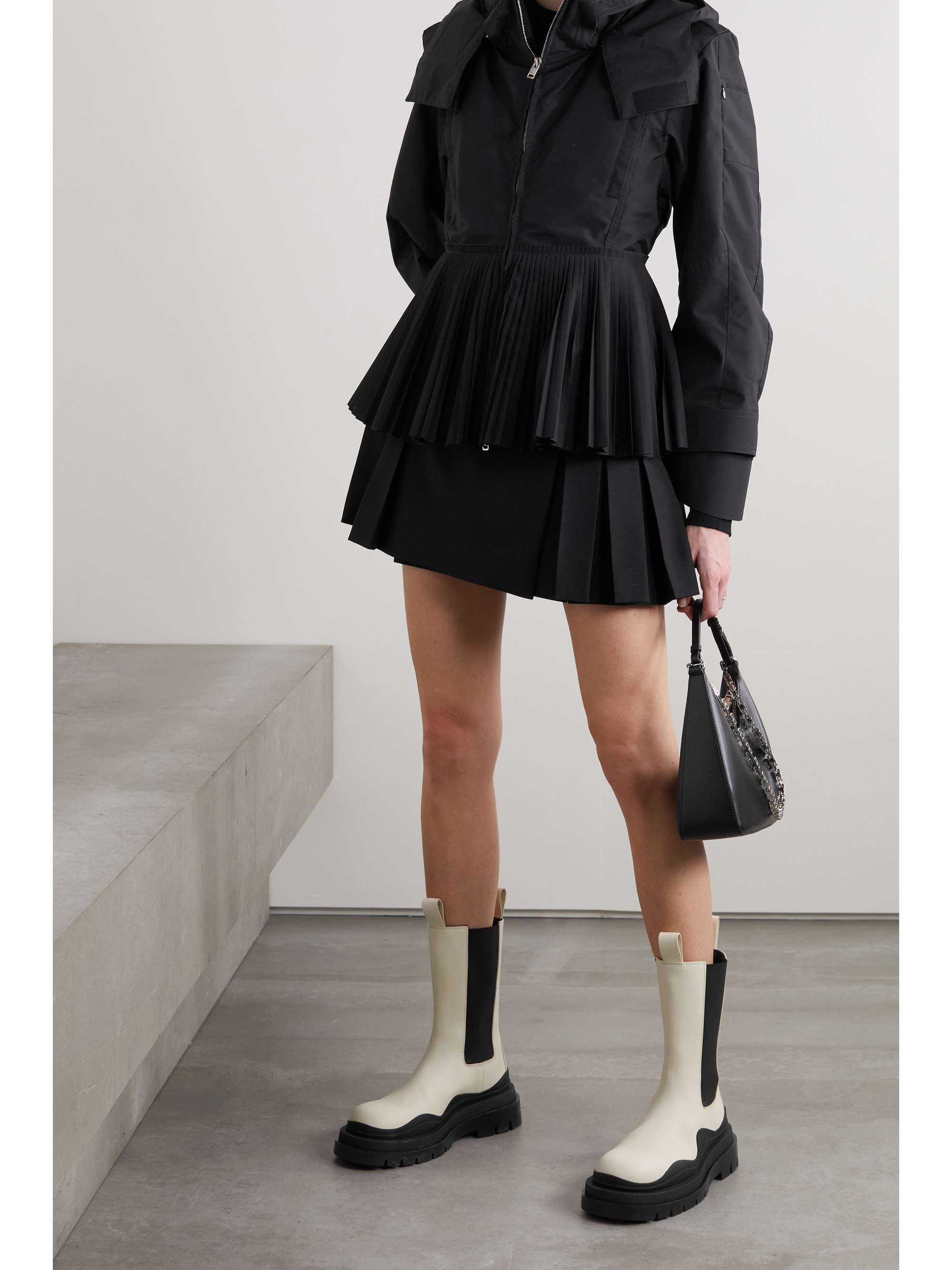 GIVENCHY Pleated shell peplum hooded jacket | NET-A-PORTER