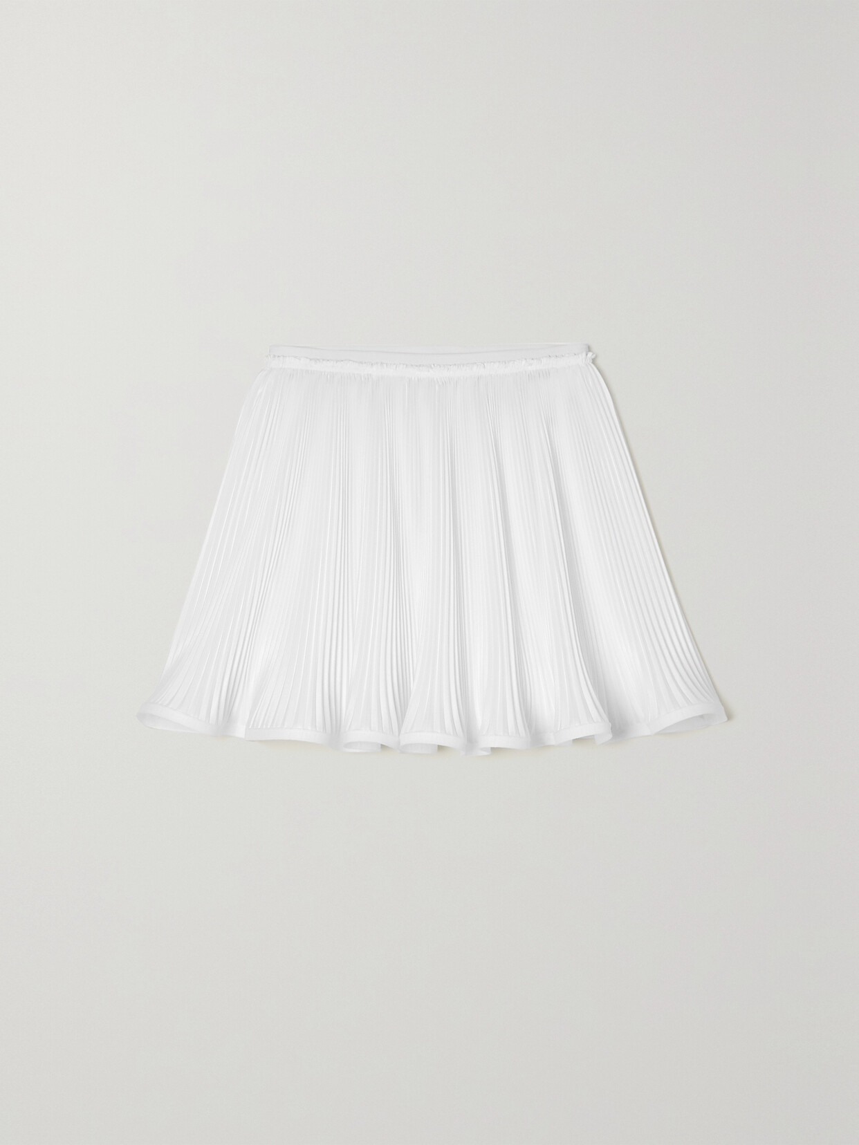 Givenchy - Ruffled Plissé-satin Mini Skirt - White