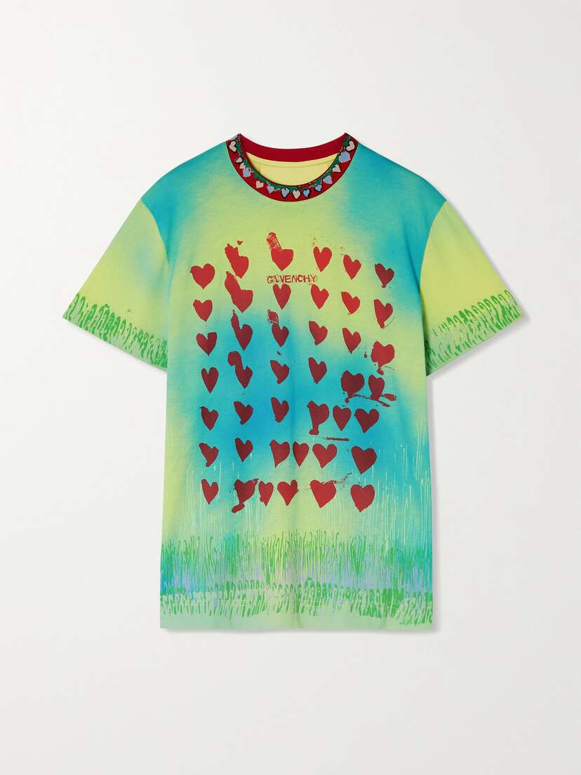 Givenchy + Josh Smith Jacquard-trimmed Printed Cotton-jersey T-shirt