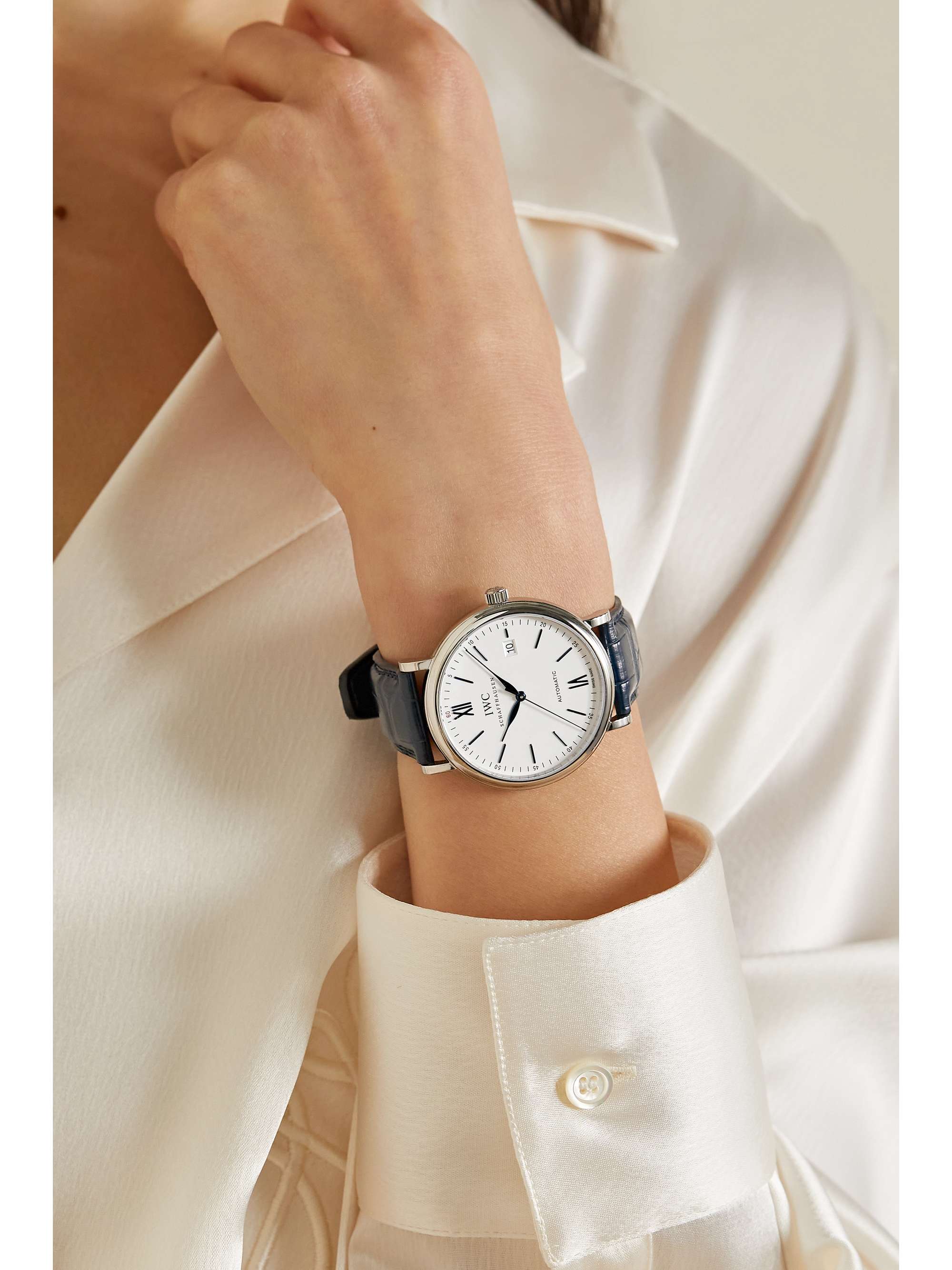 IWC SCHAFFHAUSEN Portofino Automatic 40mm stainless steel and alligator watch