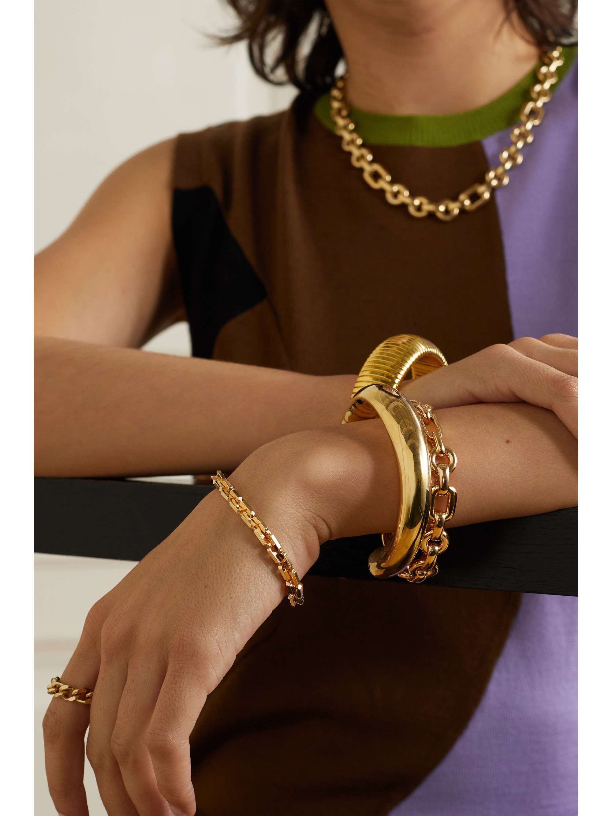 LAURA LOMBARDI Greca recycled gold-plated bracelet