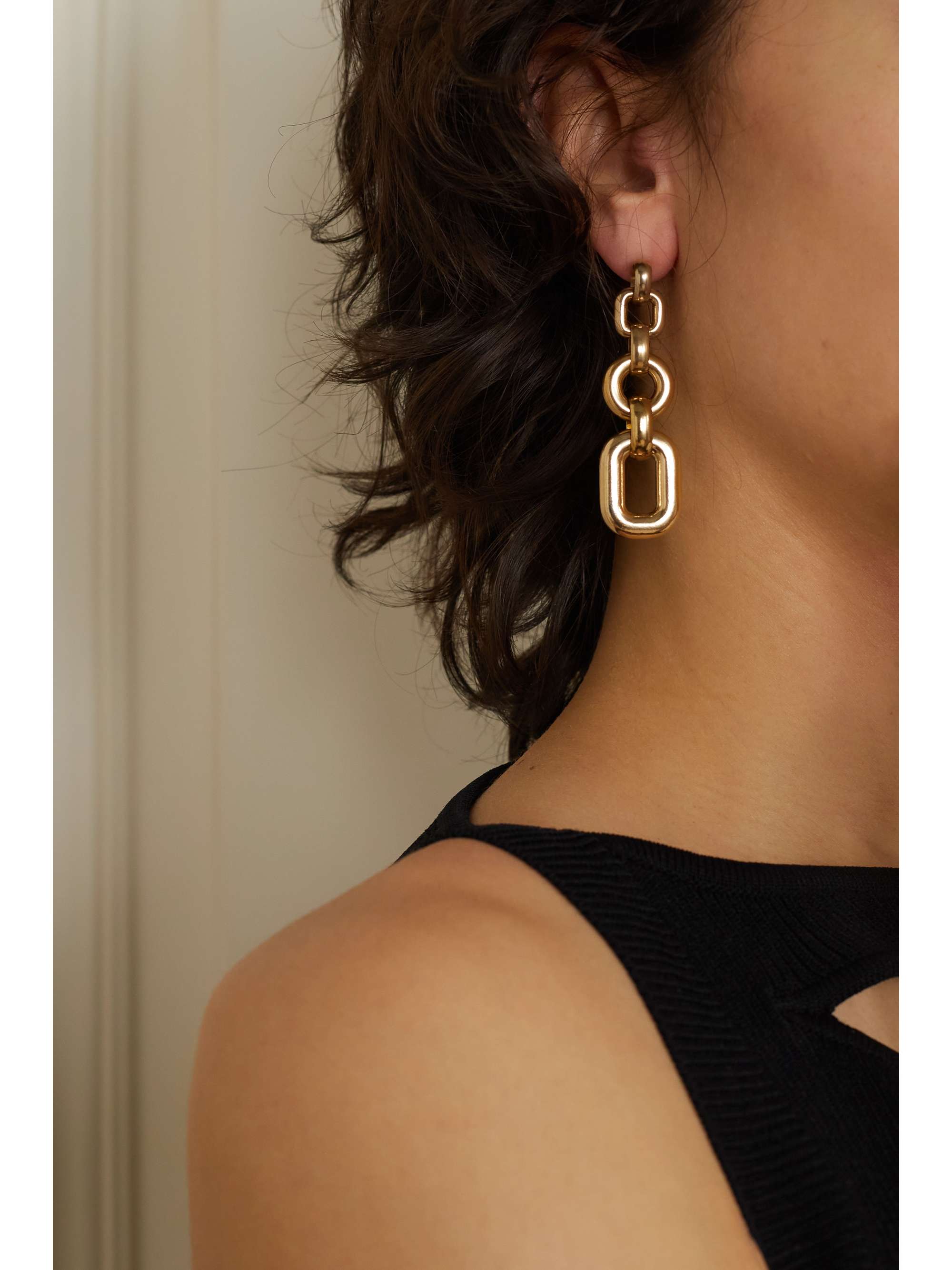 LAURA LOMBARDI Bianca recycled gold-tone earrings