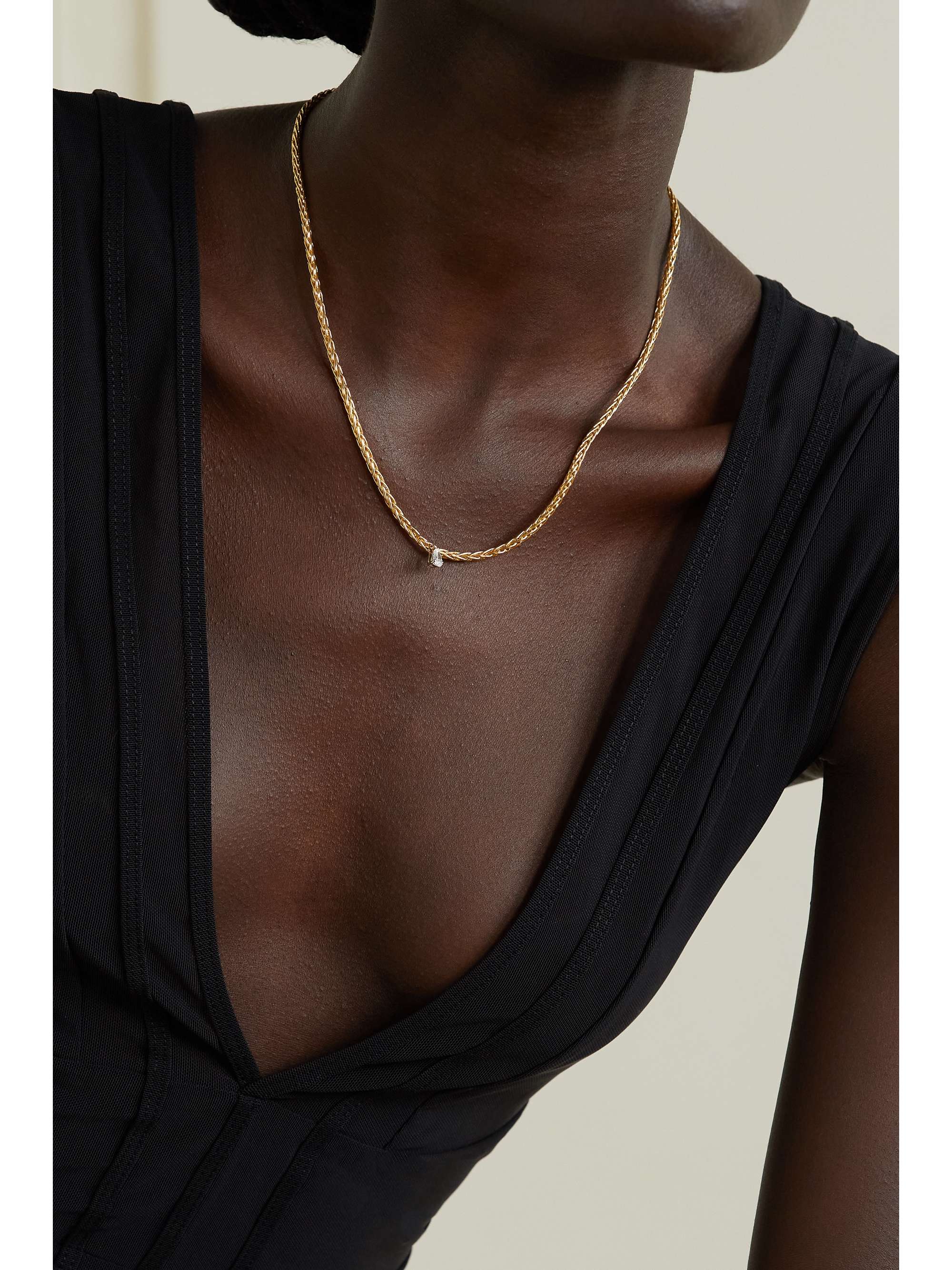 YVONNE LÉON 18-karat yellow and white gold diamond necklace