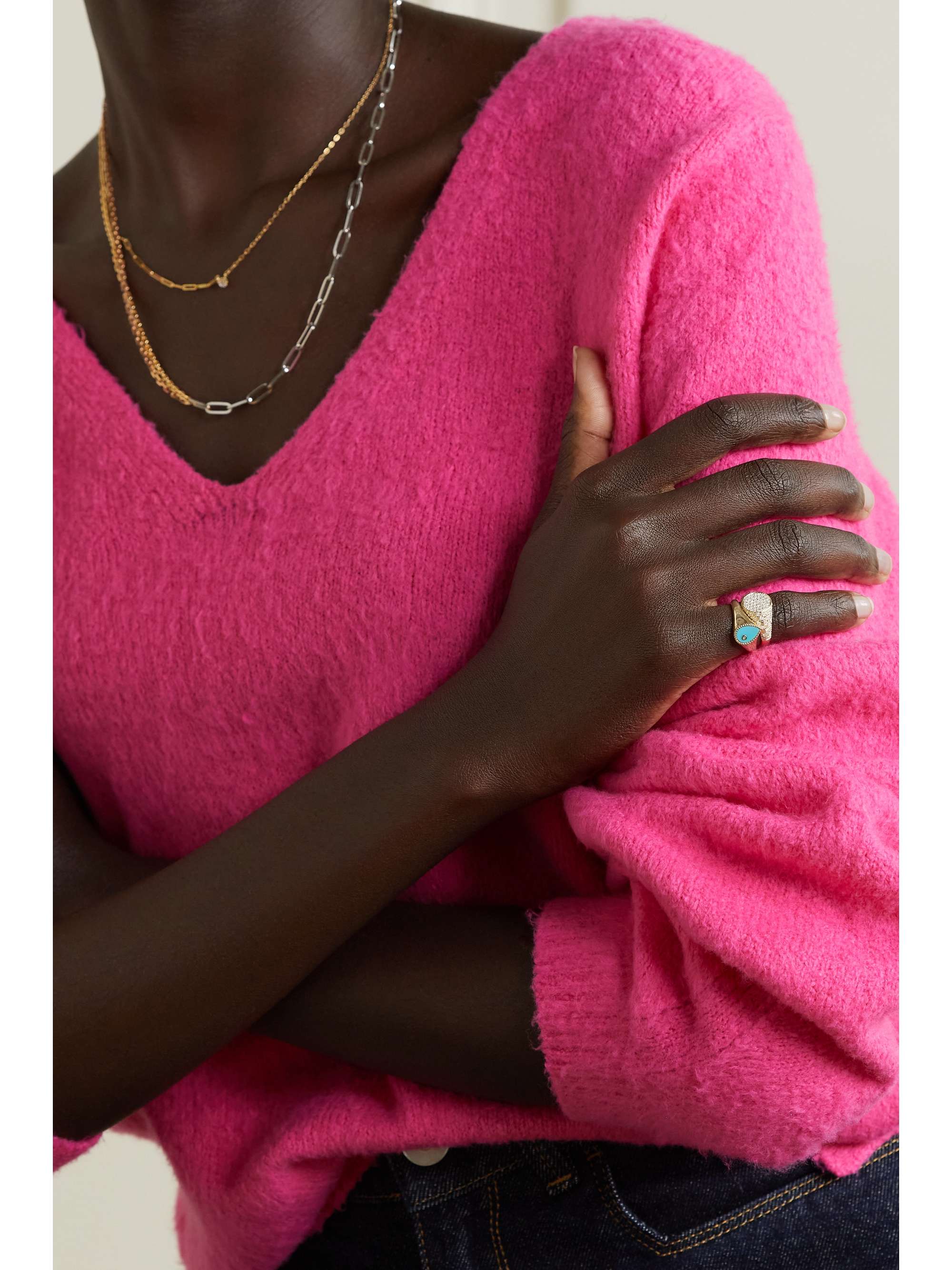 YVONNE LÉON 9-karat gold, turquoise and diamond ring