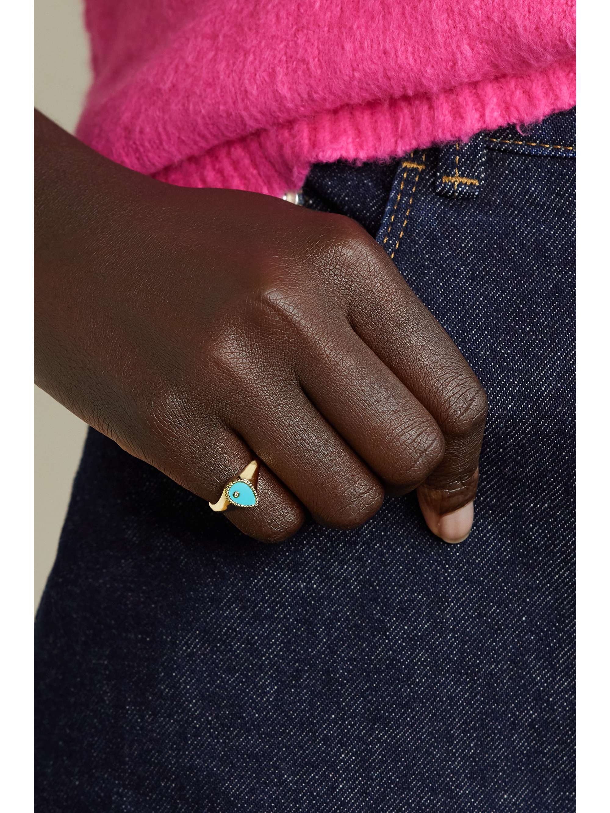 YVONNE LÉON 9-karat gold, turquoise and diamond ring