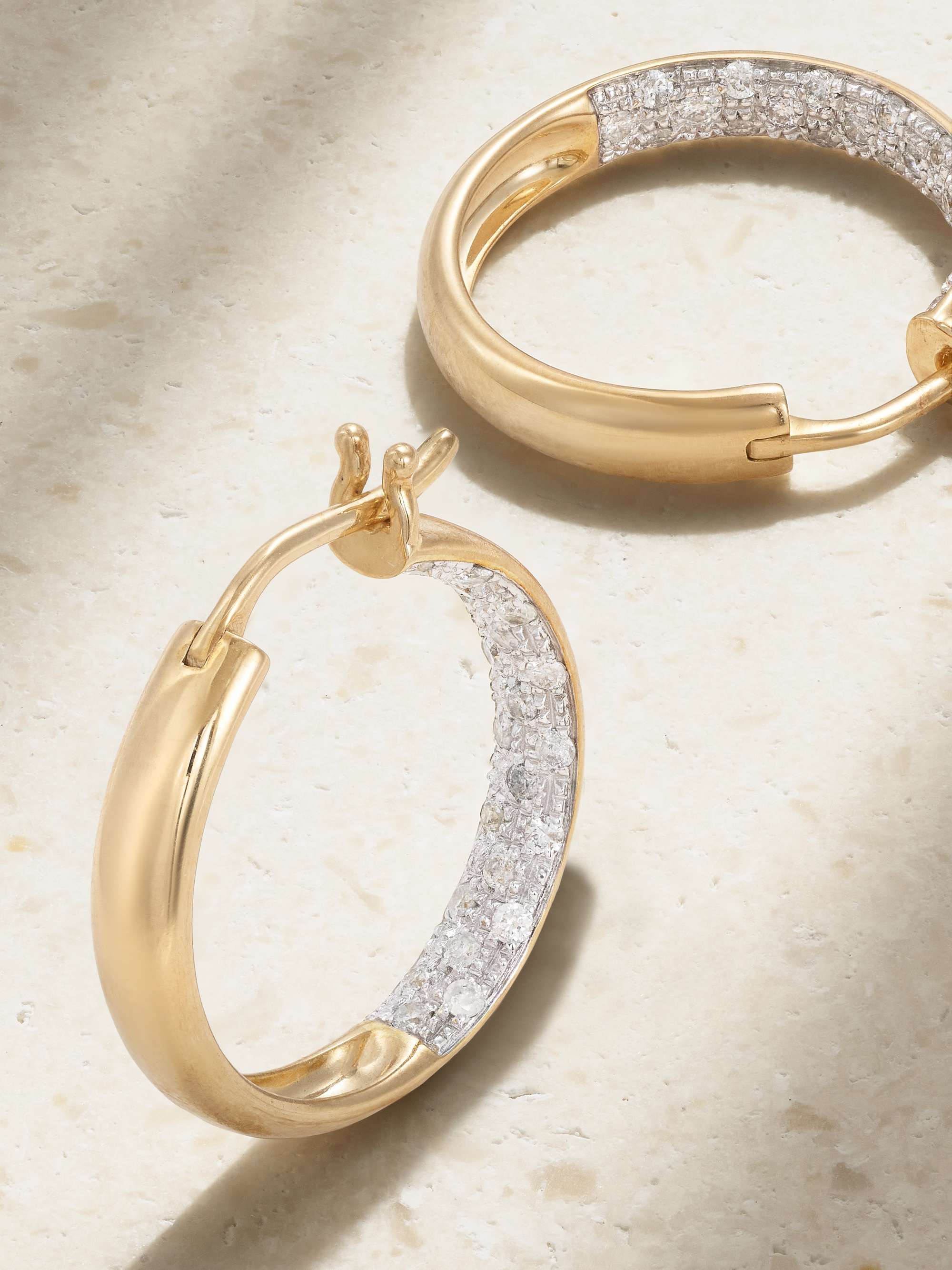 YVONNE LÉON 9-karat gold diamond hoop earrings