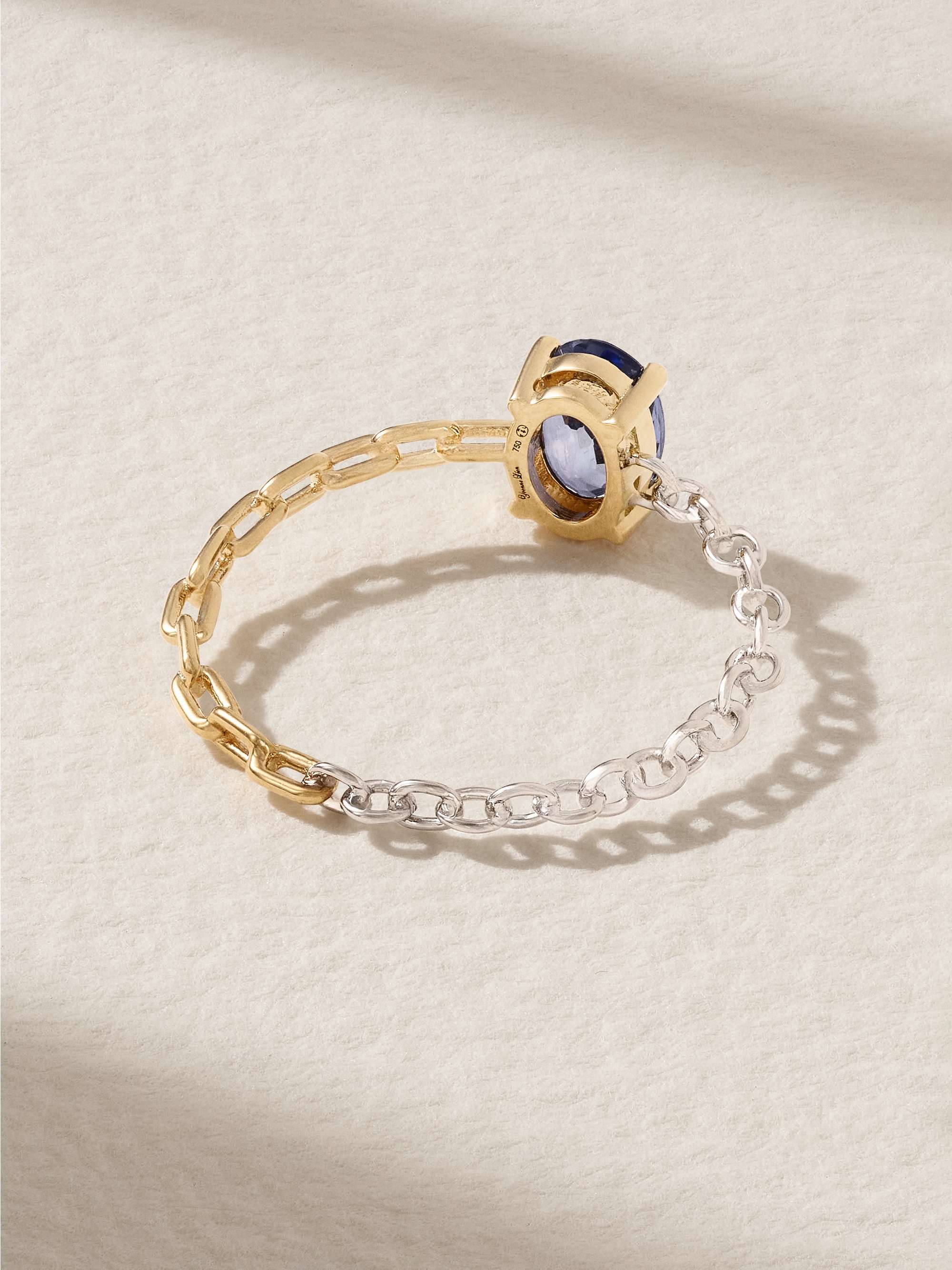 YVONNE LÉON 18-karat yellow and white gold sapphire ring
